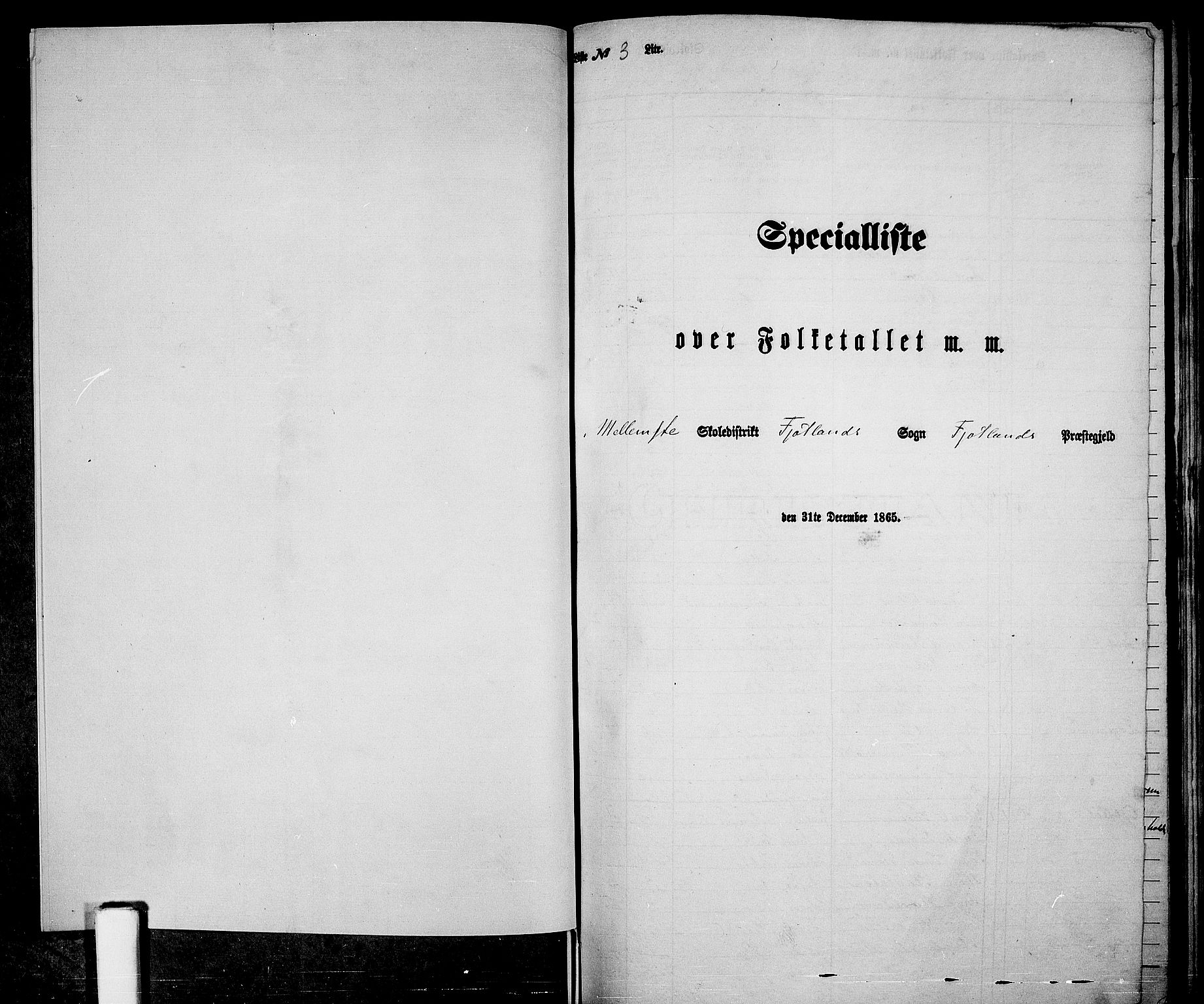 RA, 1865 census for Fjotland, 1865, p. 36