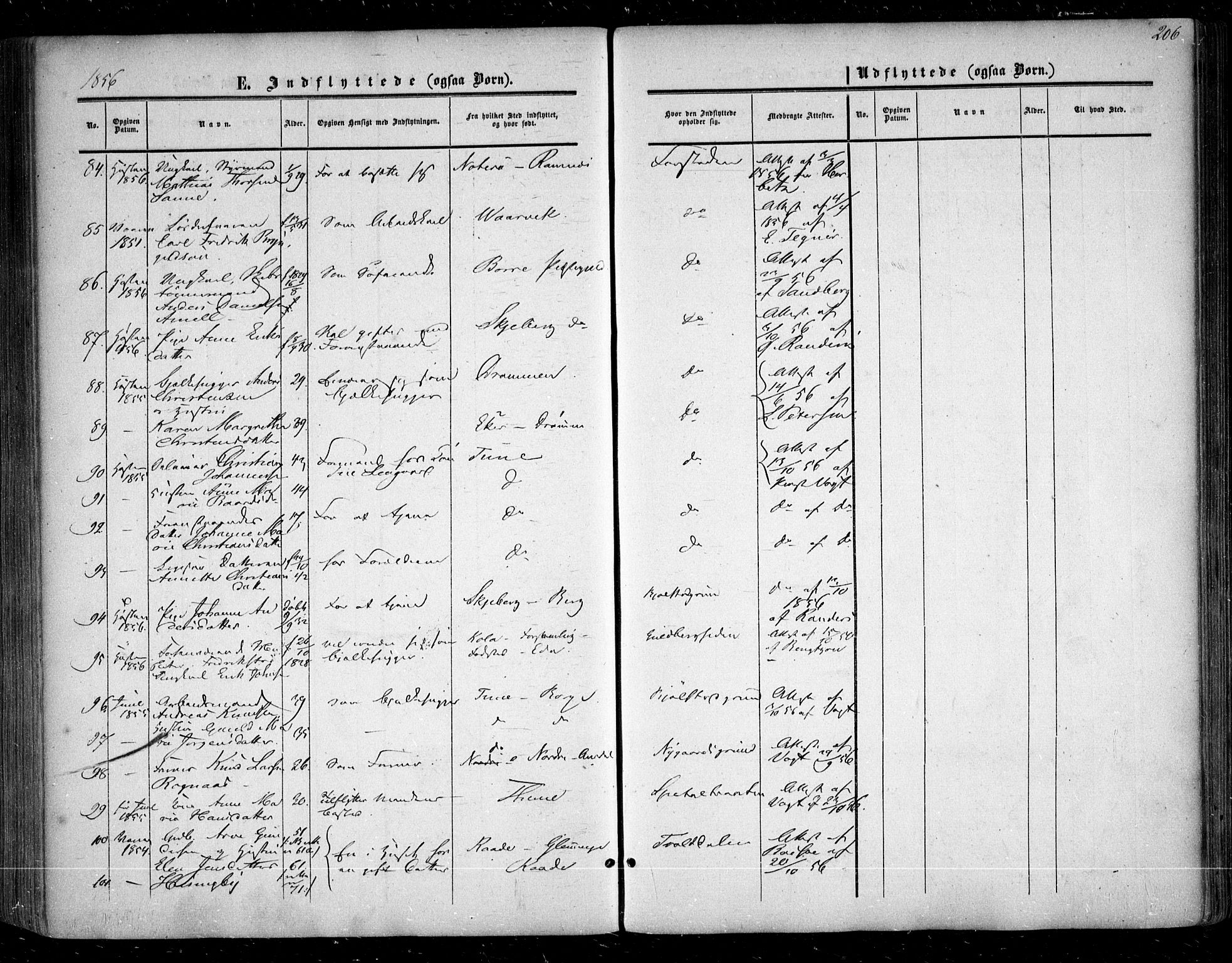 Glemmen prestekontor Kirkebøker, AV/SAO-A-10908/F/Fa/L0007: Parish register (official) no. 7, 1853-1862, p. 206
