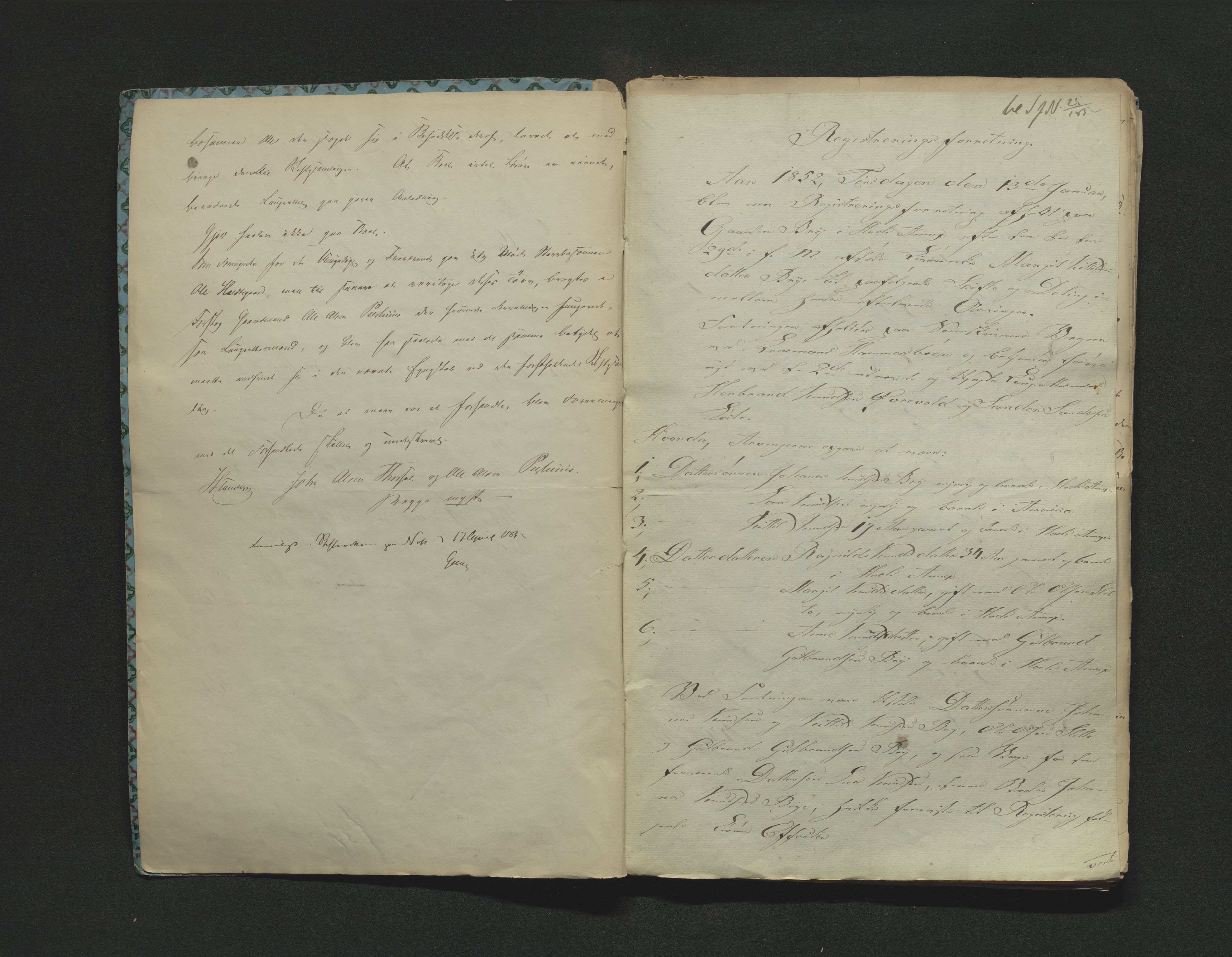 Hallingdal sorenskriveri, AV/SAKO-A-121/H/Hb/Hbb/Hbba/L0024: Skifteregistreringsprotokoll, Sorenskriveriet, 1852