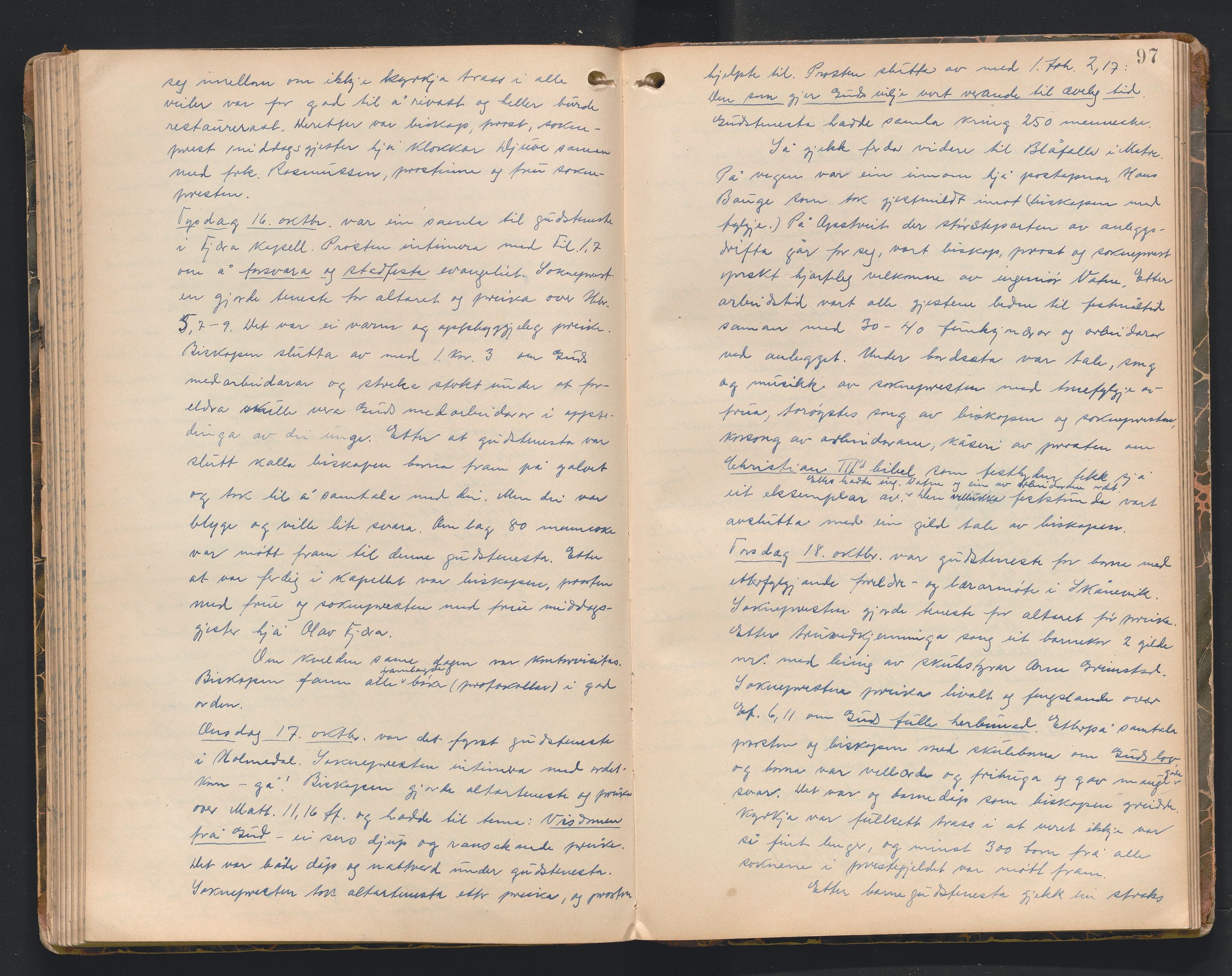 Søndre Sunnhordland prosti, AV/SAB-A-99913/F/L0002: Visitasprotokoll, 1895-1967, p. 96b-97a