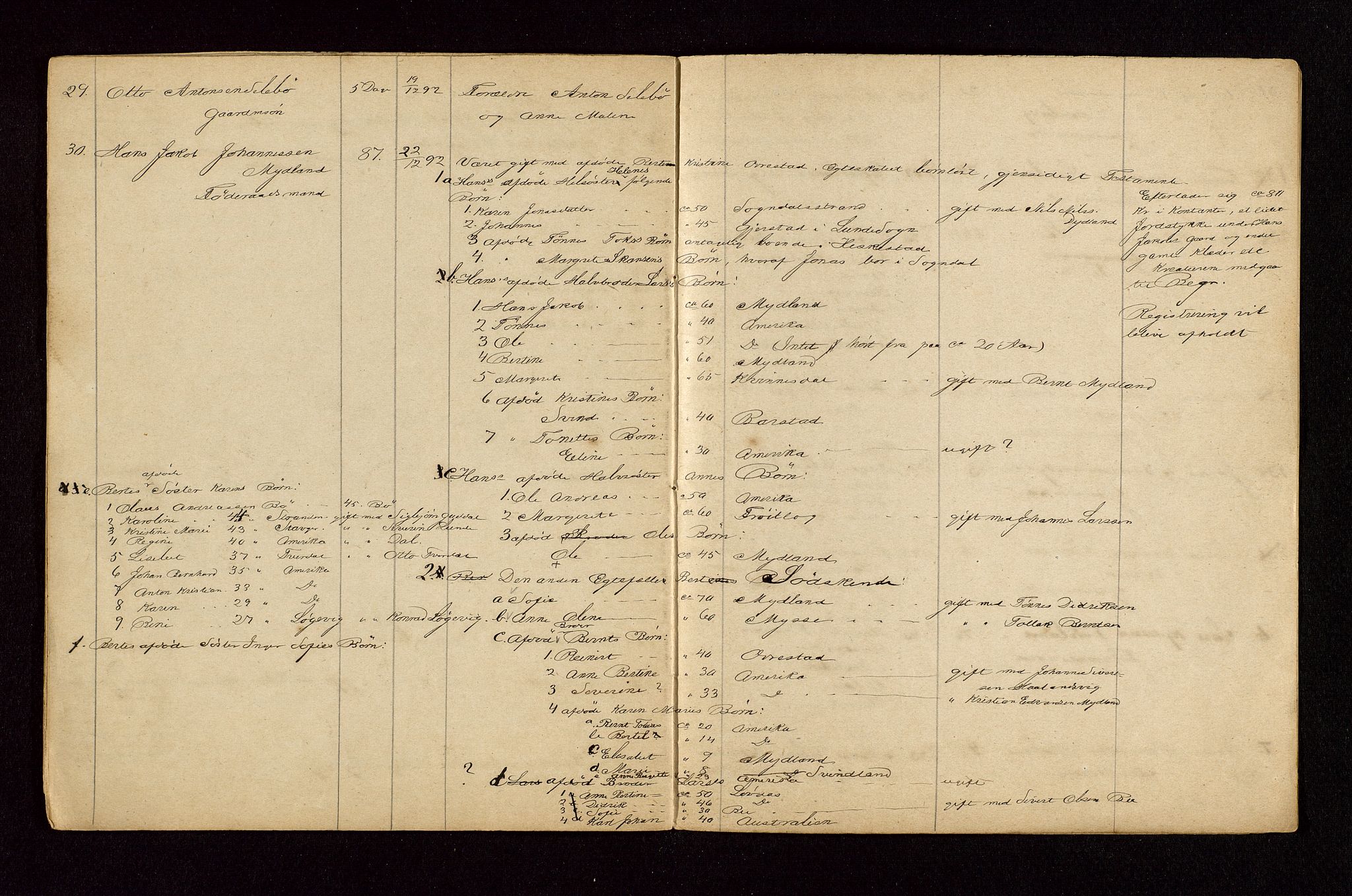 Sokndal lensmannskontor, AV/SAST-A-100417/Gga/L0001: Dødslister, 1889-1923