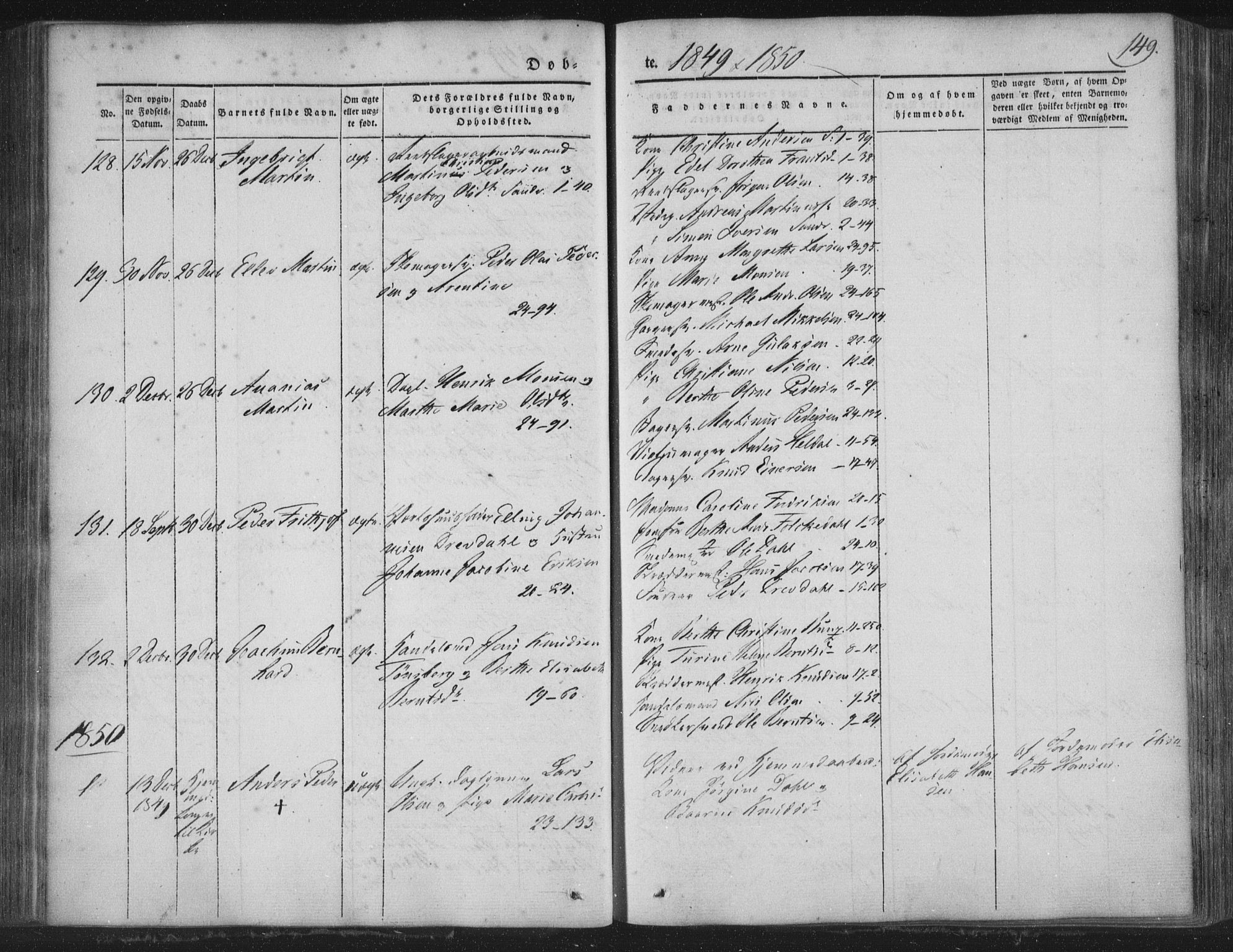 Korskirken sokneprestembete, SAB/A-76101/H/Haa/L0016: Parish register (official) no. B 2, 1841-1851, p. 149