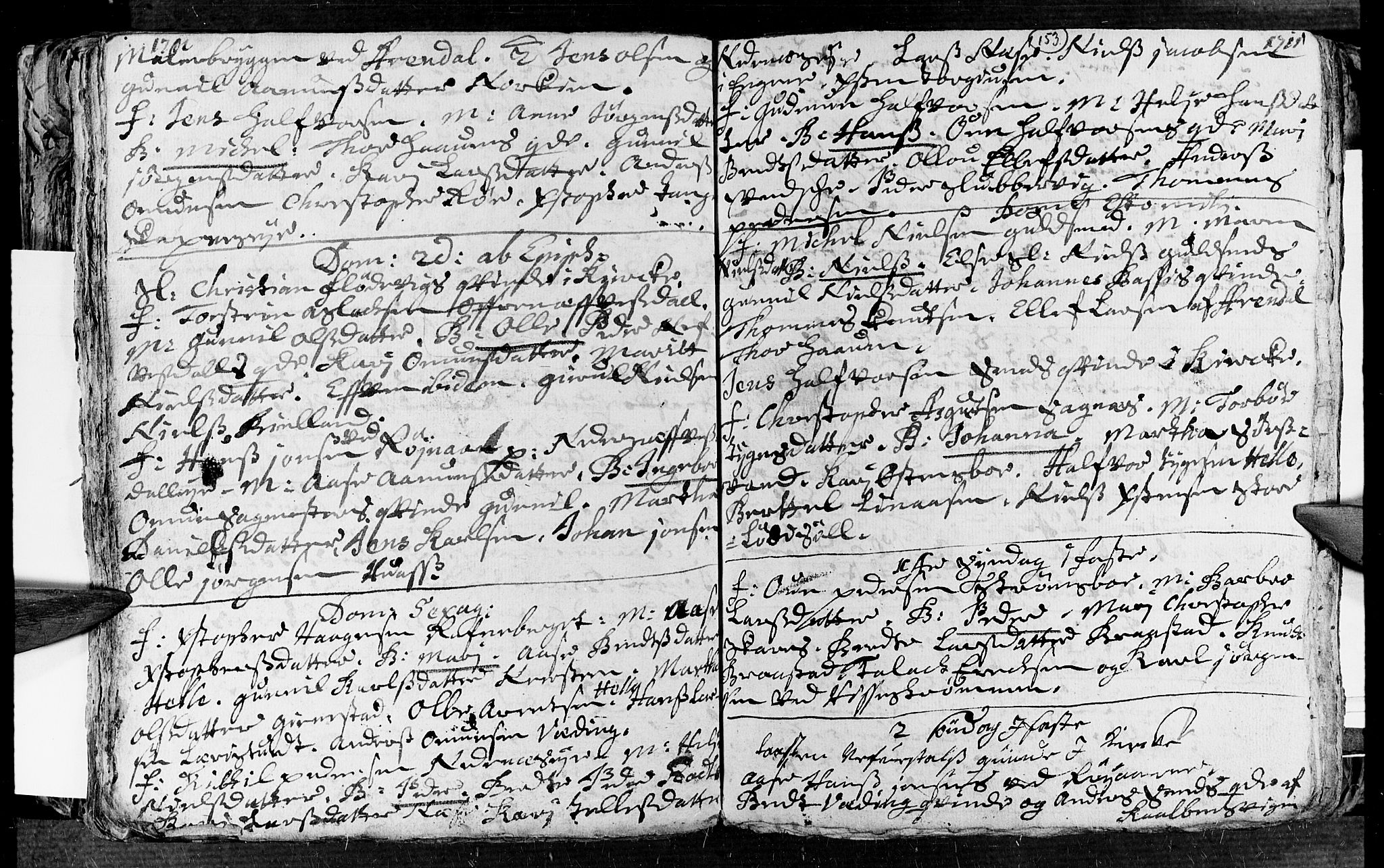 Øyestad sokneprestkontor, AV/SAK-1111-0049/F/Fa/L0002: Parish register (official) no. A 2, 1692-1722, p. 153