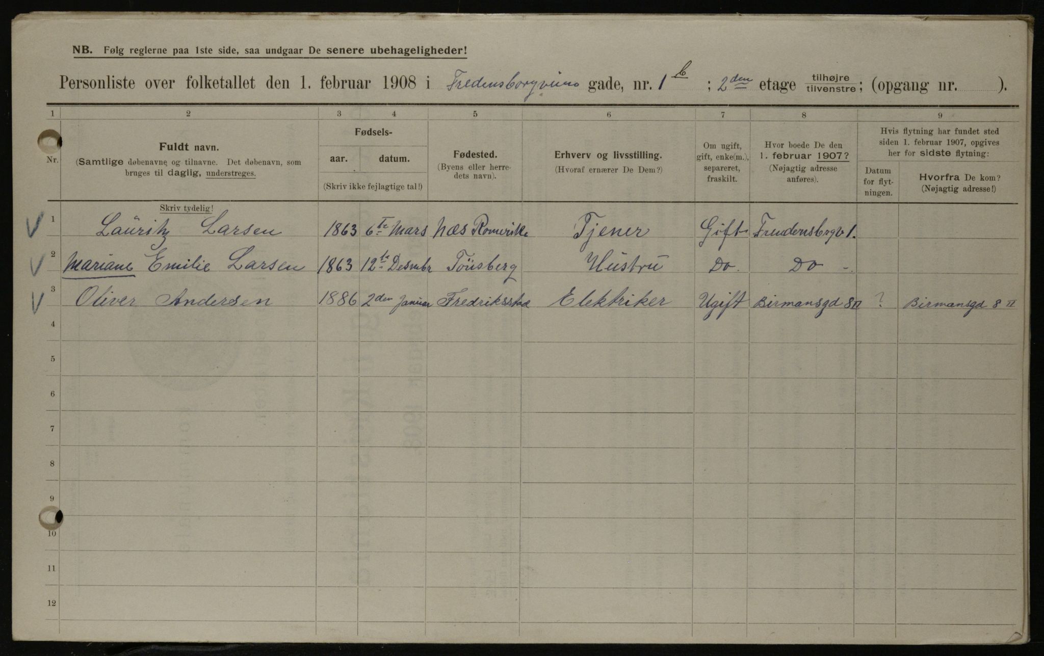 OBA, Municipal Census 1908 for Kristiania, 1908, p. 23092