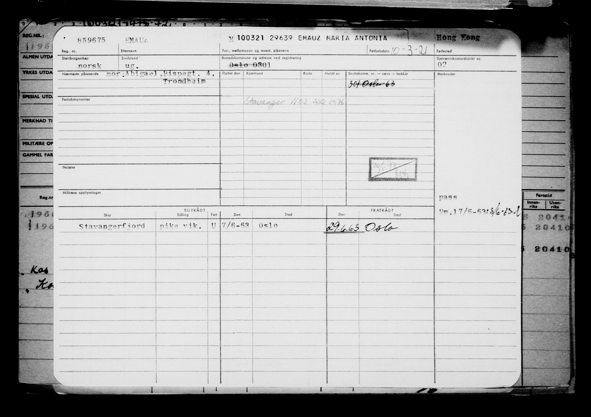 Direktoratet for sjømenn, AV/RA-S-3545/G/Gb/L0191: Hovedkort, 1921, p. 249