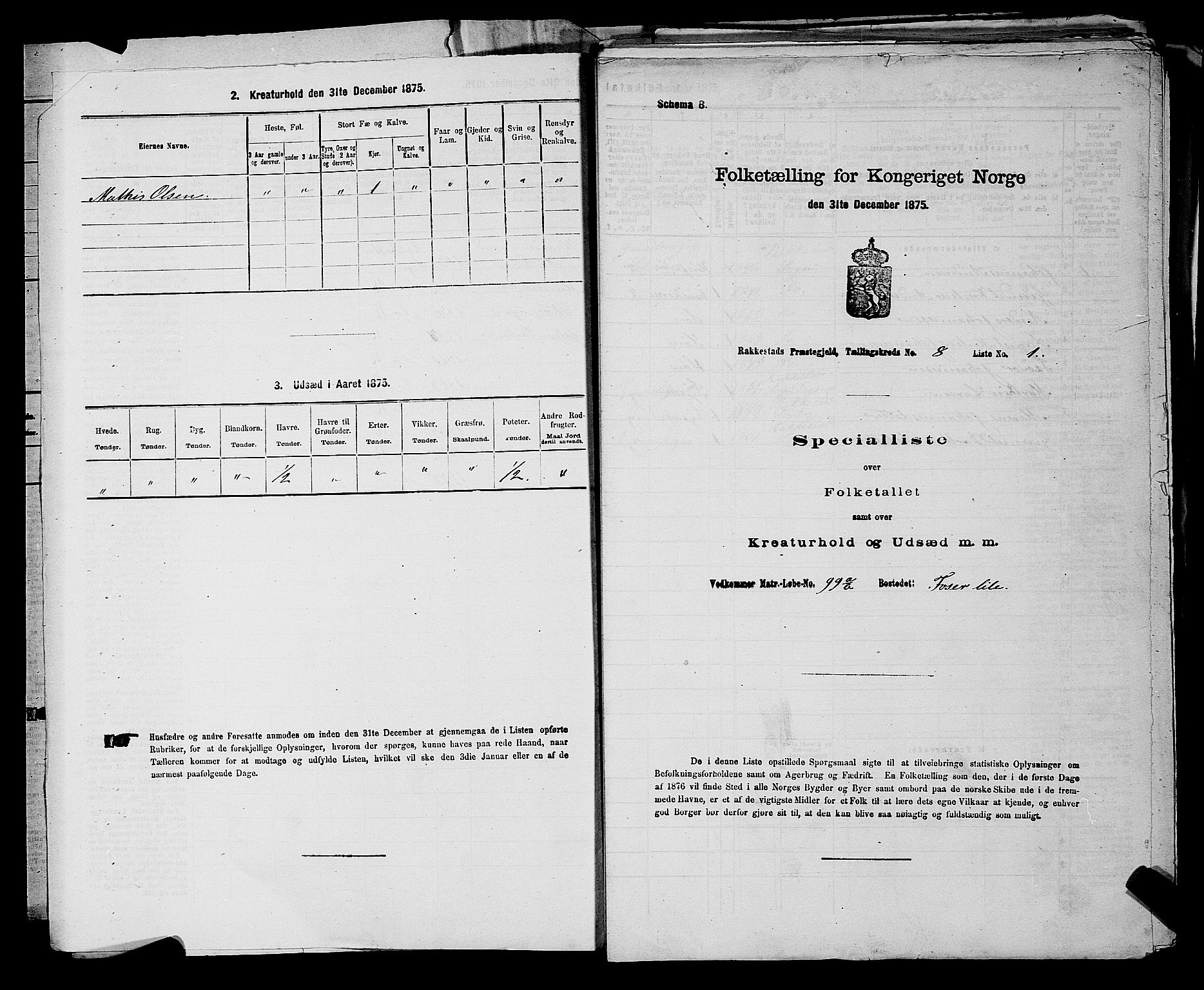 RA, 1875 census for 0128P Rakkestad, 1875, p. 927