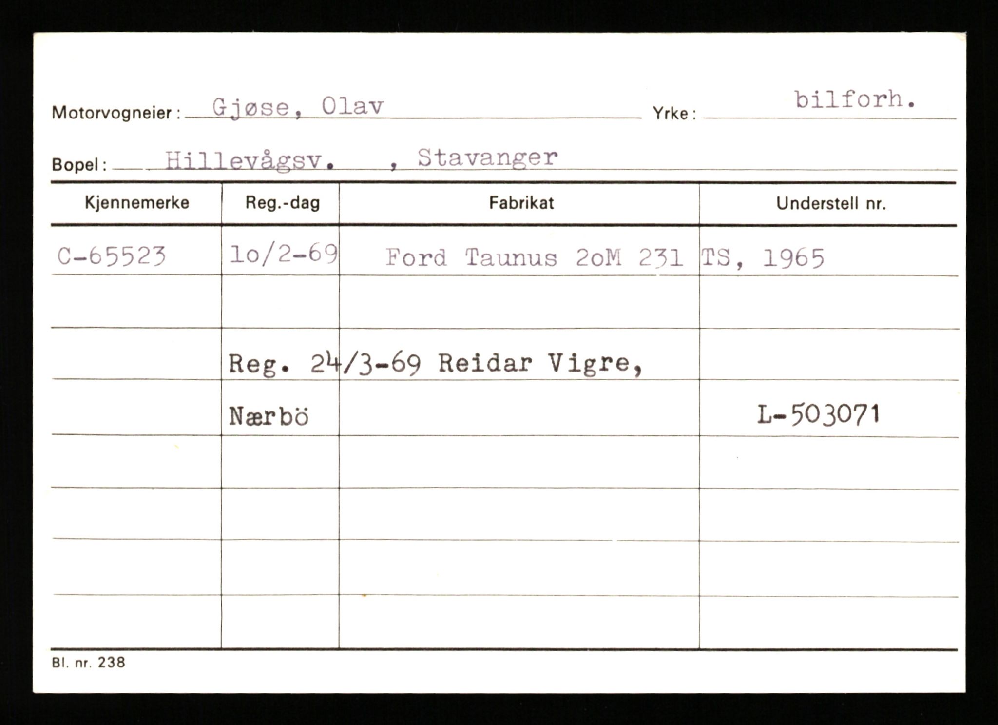 Stavanger trafikkstasjon, AV/SAST-A-101942/0/G/L0007: Registreringsnummer: 49019 - 67460, 1930-1971, p. 2999