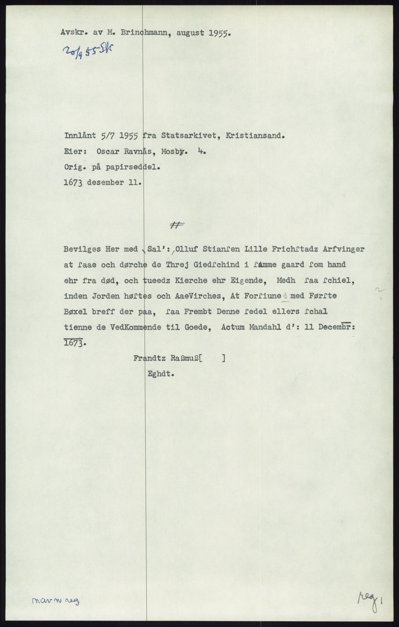 Samlinger til kildeutgivelse, Diplomavskriftsamlingen, RA/EA-4053/H/Ha, p. 2330