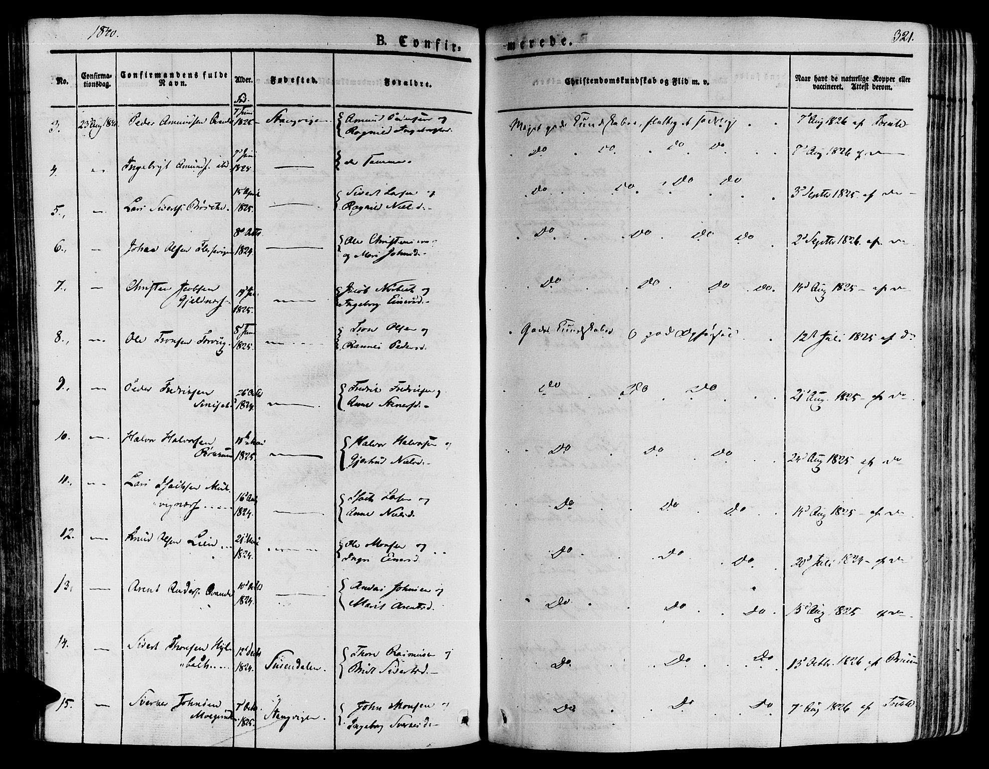 Ministerialprotokoller, klokkerbøker og fødselsregistre - Møre og Romsdal, SAT/A-1454/592/L1024: Parish register (official) no. 592A03 /1, 1831-1849, p. 321
