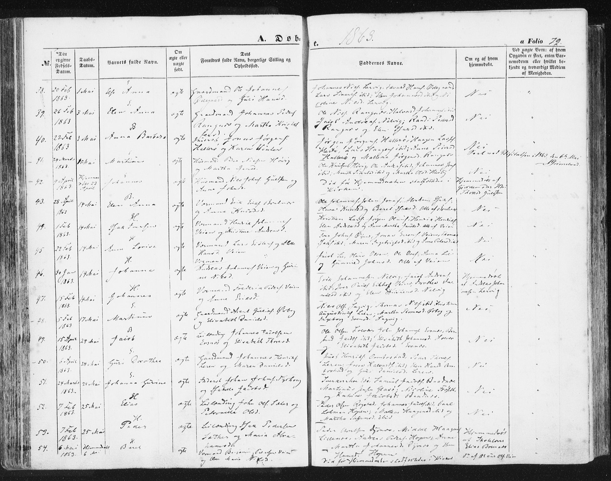 Ministerialprotokoller, klokkerbøker og fødselsregistre - Møre og Romsdal, AV/SAT-A-1454/581/L0937: Parish register (official) no. 581A05, 1853-1872, p. 79