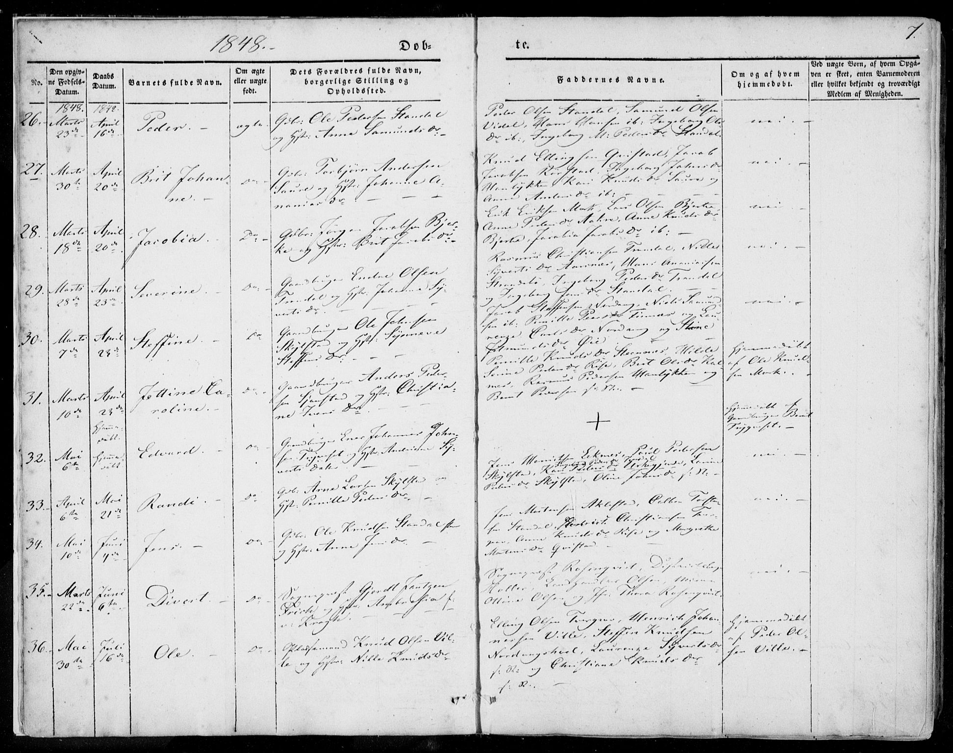 Ministerialprotokoller, klokkerbøker og fødselsregistre - Møre og Romsdal, SAT/A-1454/515/L0209: Parish register (official) no. 515A05, 1847-1868, p. 7