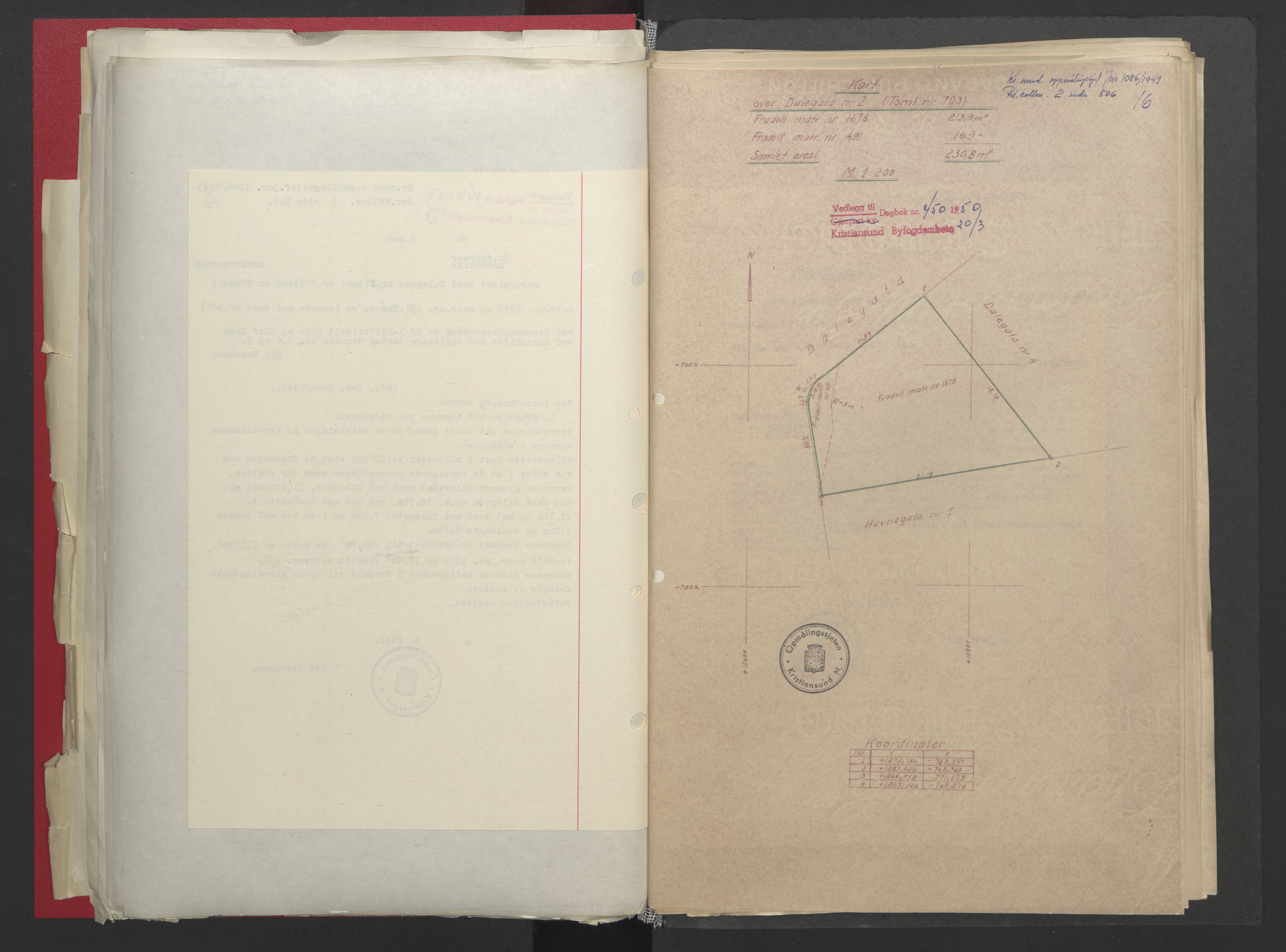 Kristiansund byfogd, AV/SAT-A-4587/A/27: Mortgage book no. 48, 1950-1950, Diary no: : 450/1950