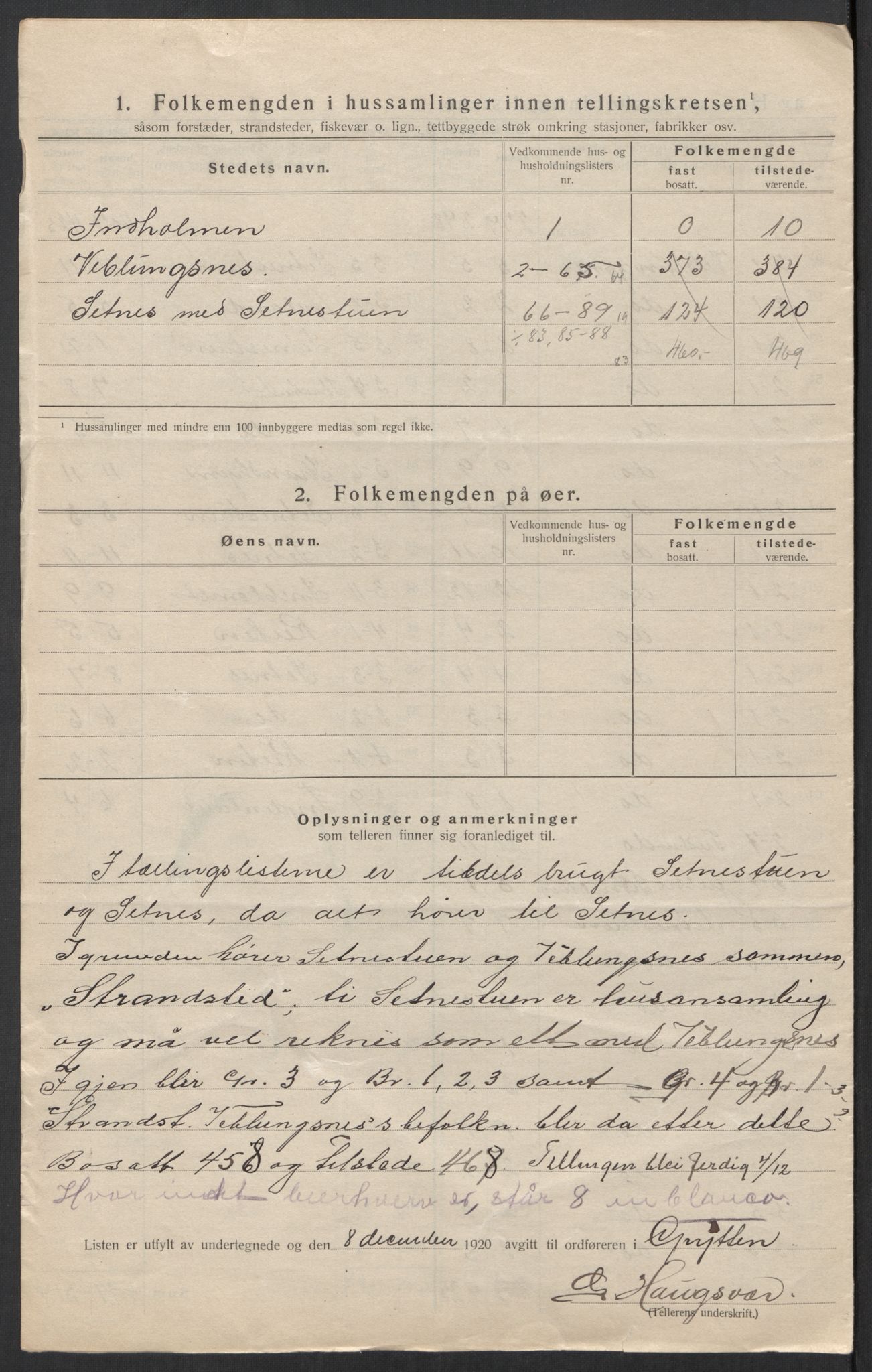 SAT, 1920 census for Grytten, 1920, p. 8