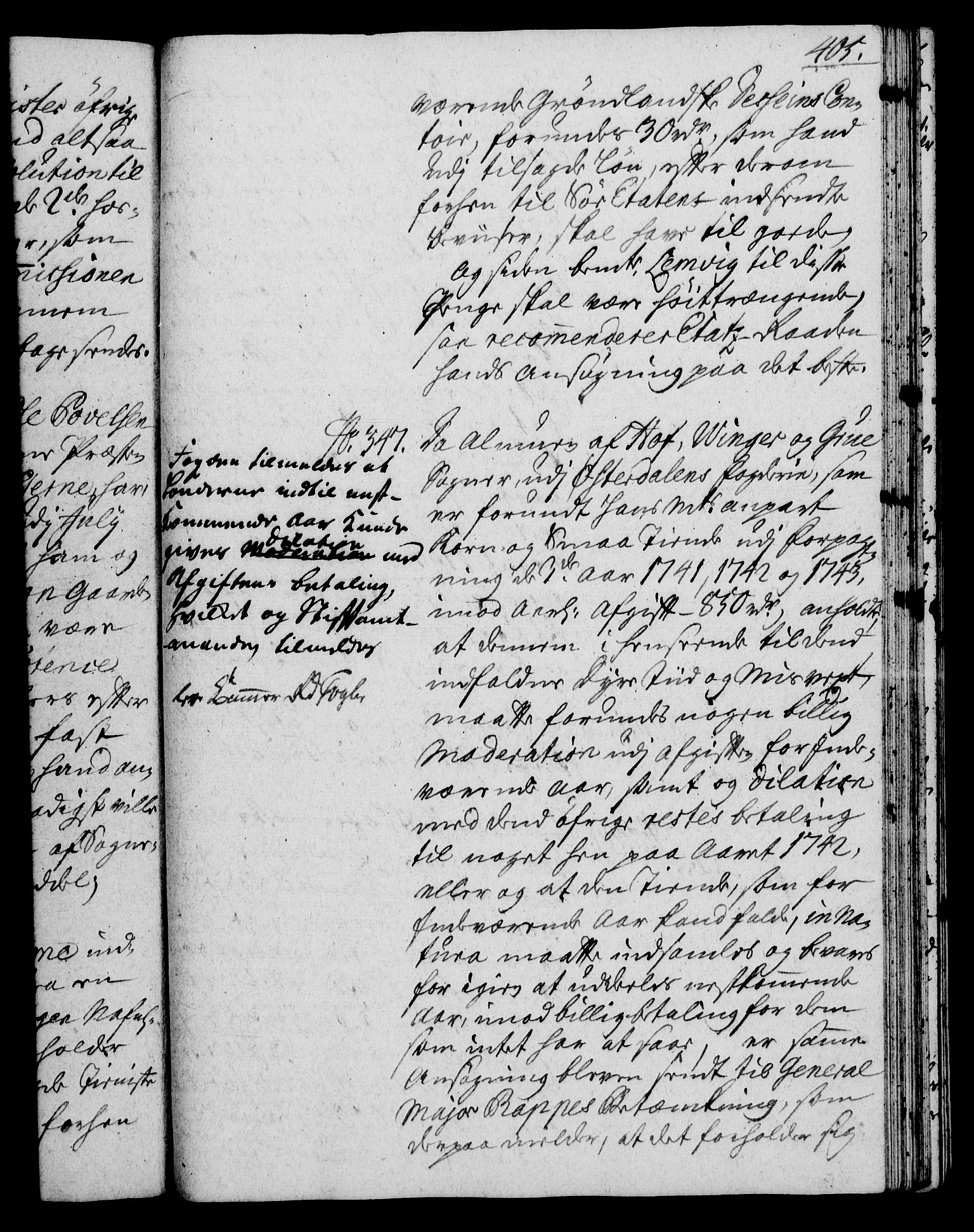 Rentekammeret, Kammerkanselliet, RA/EA-3111/G/Gh/Gha/L0023: Norsk ekstraktmemorialprotokoll (merket RK 53.68), 1741-1742, p. 405