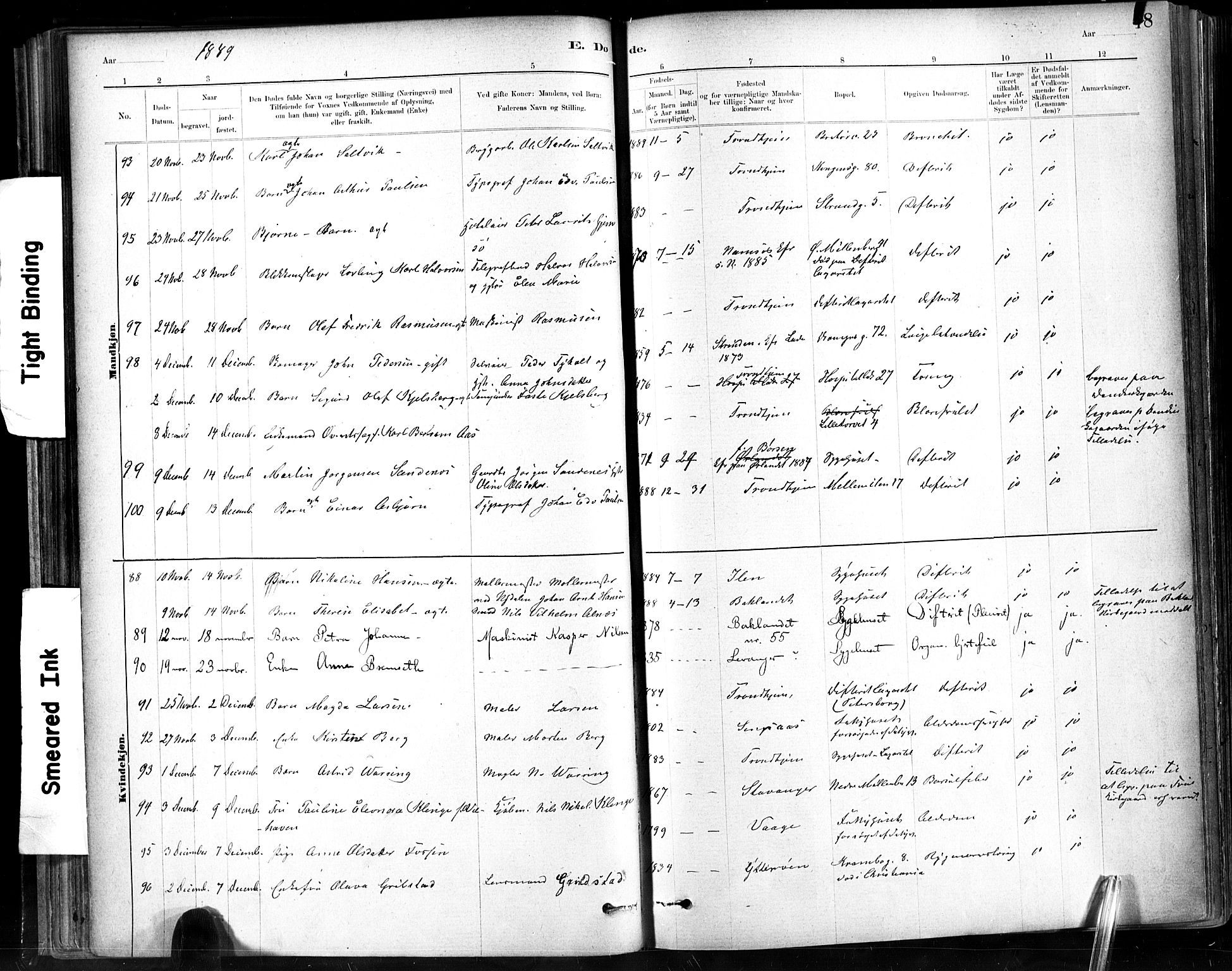 Ministerialprotokoller, klokkerbøker og fødselsregistre - Sør-Trøndelag, SAT/A-1456/602/L0120: Parish register (official) no. 602A18, 1880-1913, p. 48