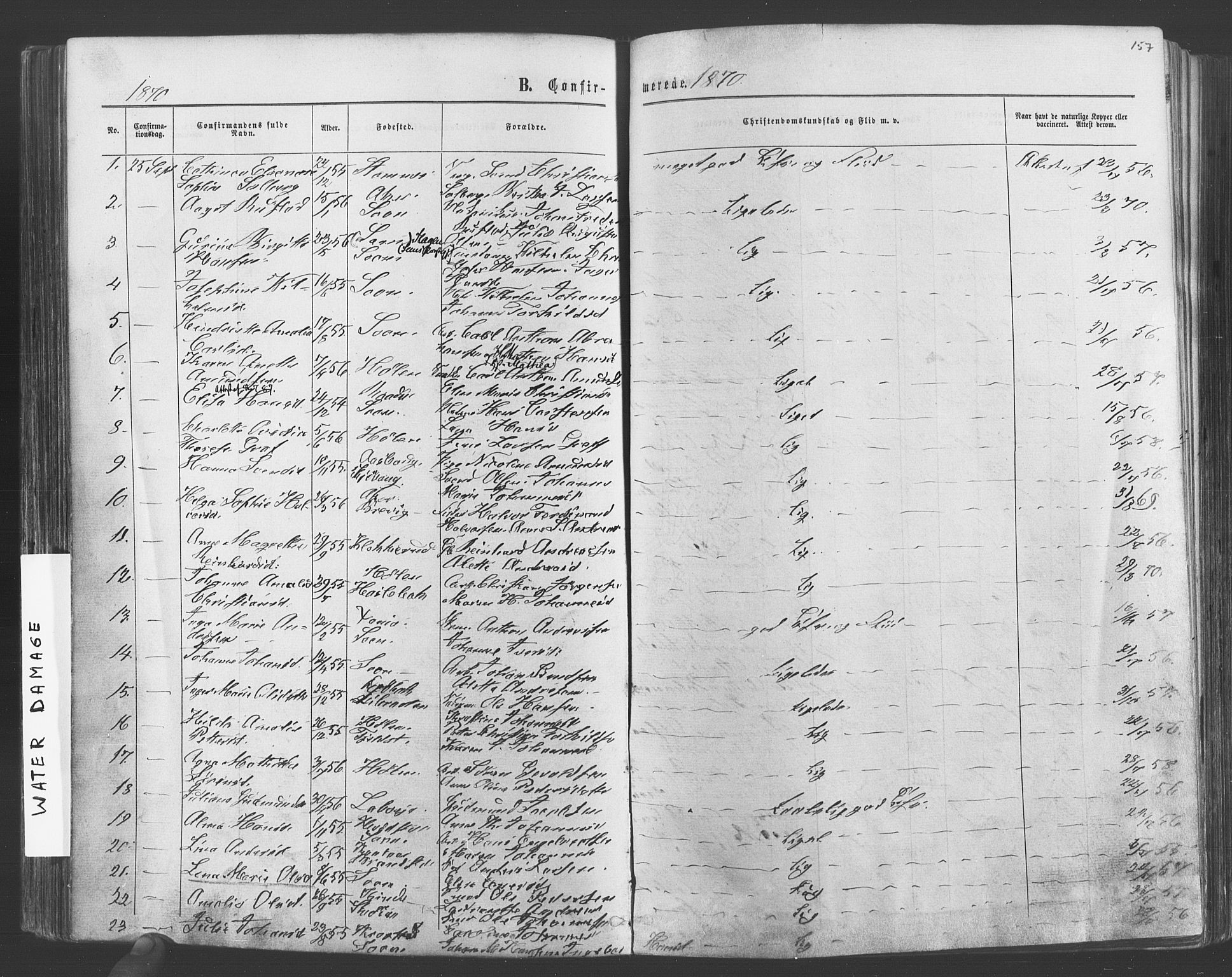 Vestby prestekontor Kirkebøker, AV/SAO-A-10893/F/Fa/L0008: Parish register (official) no. I 8, 1863-1877, p. 157