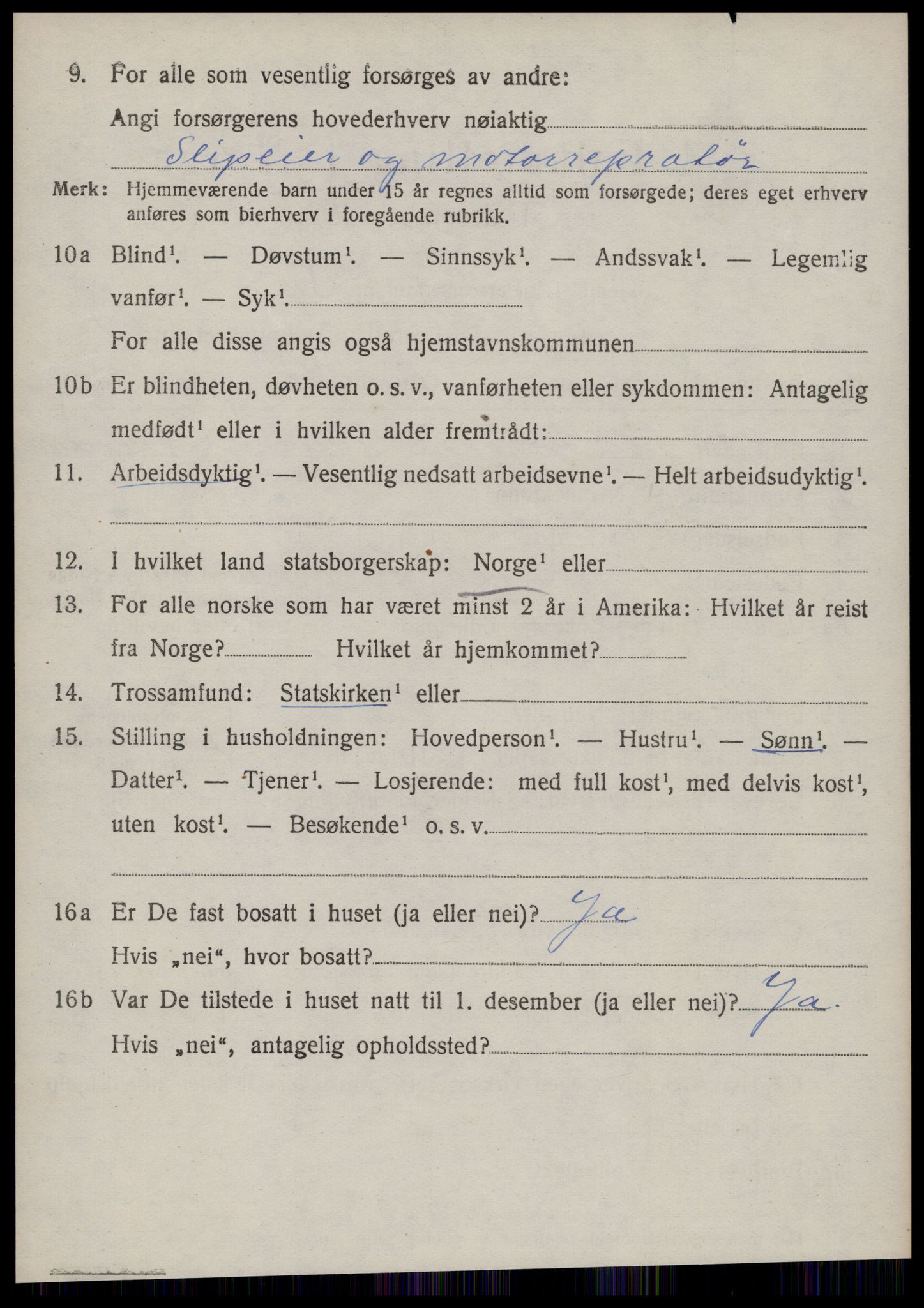 SAT, 1920 census for Borgund, 1920, p. 12955