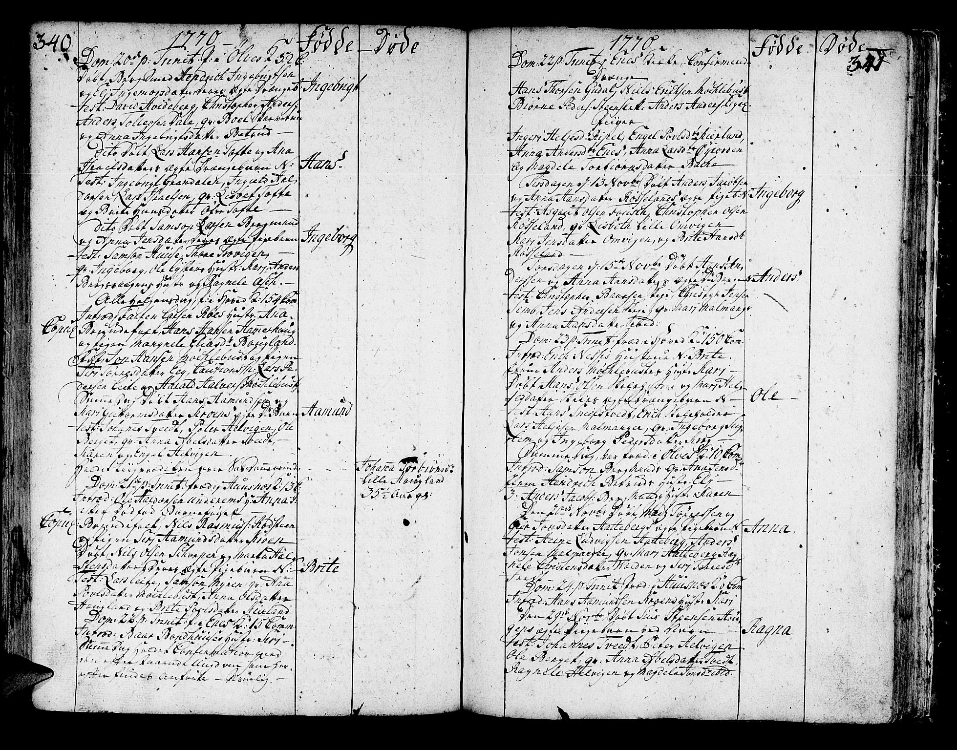Kvinnherad sokneprestembete, SAB/A-76401/H/Haa: Parish register (official) no. A 3, 1754-1777, p. 340-341