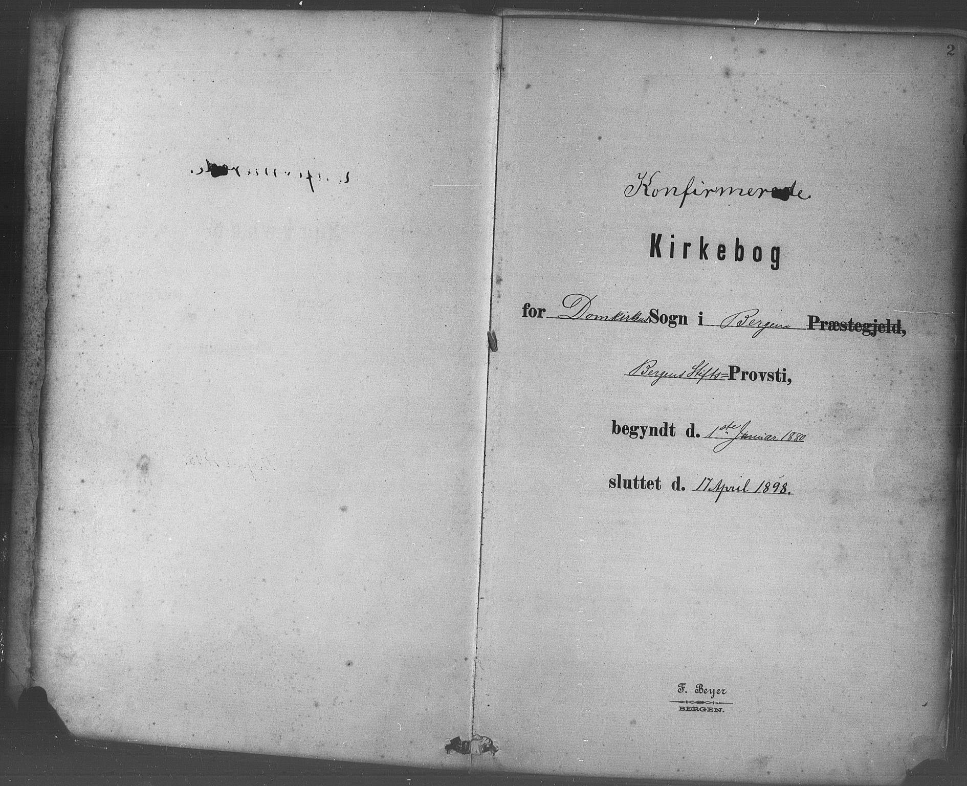 Domkirken sokneprestembete, AV/SAB-A-74801/H/Haa/L0030: Parish register (official) no. C 5, 1880-1898, p. 2