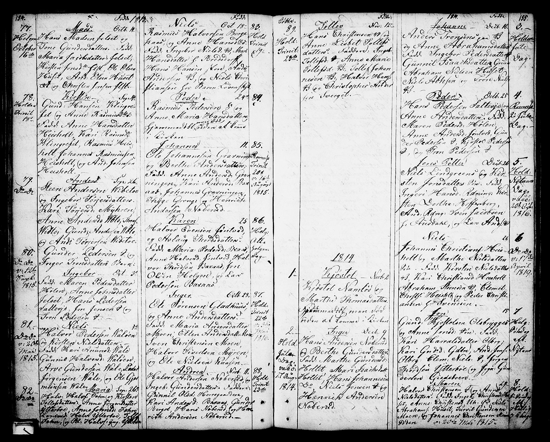 Holla kirkebøker, AV/SAKO-A-272/F/Fa/L0002: Parish register (official) no. 2, 1779-1814, p. 154-155