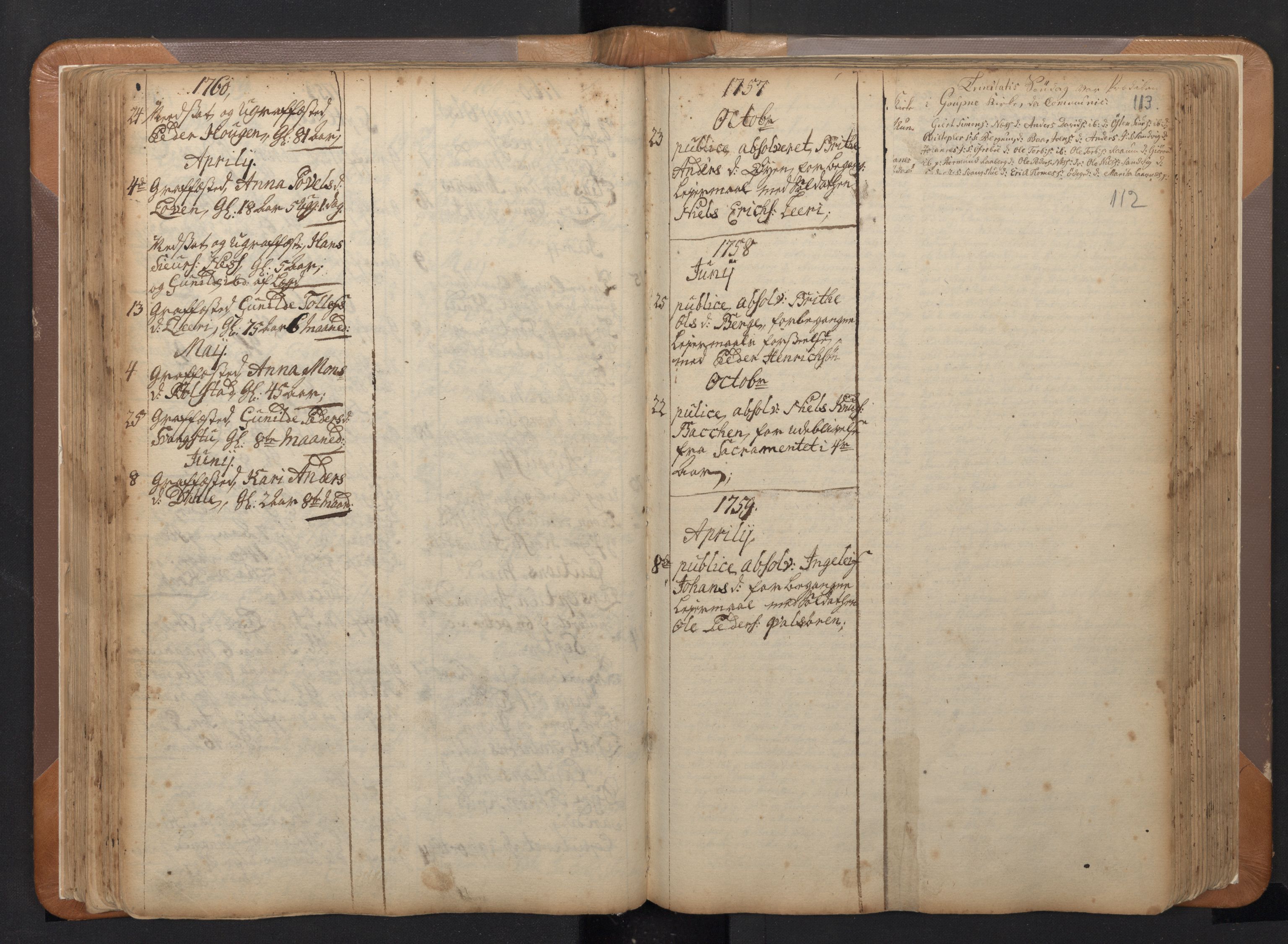 Luster sokneprestembete, SAB/A-81101/H/Haa/Haaa/L0002: Parish register (official) no. A 2, 1751-1796, p. 111b-112a