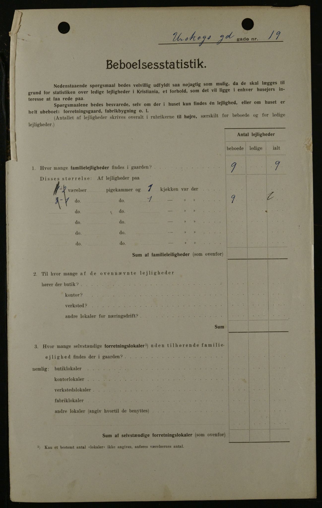 OBA, Municipal Census 1908 for Kristiania, 1908, p. 2729