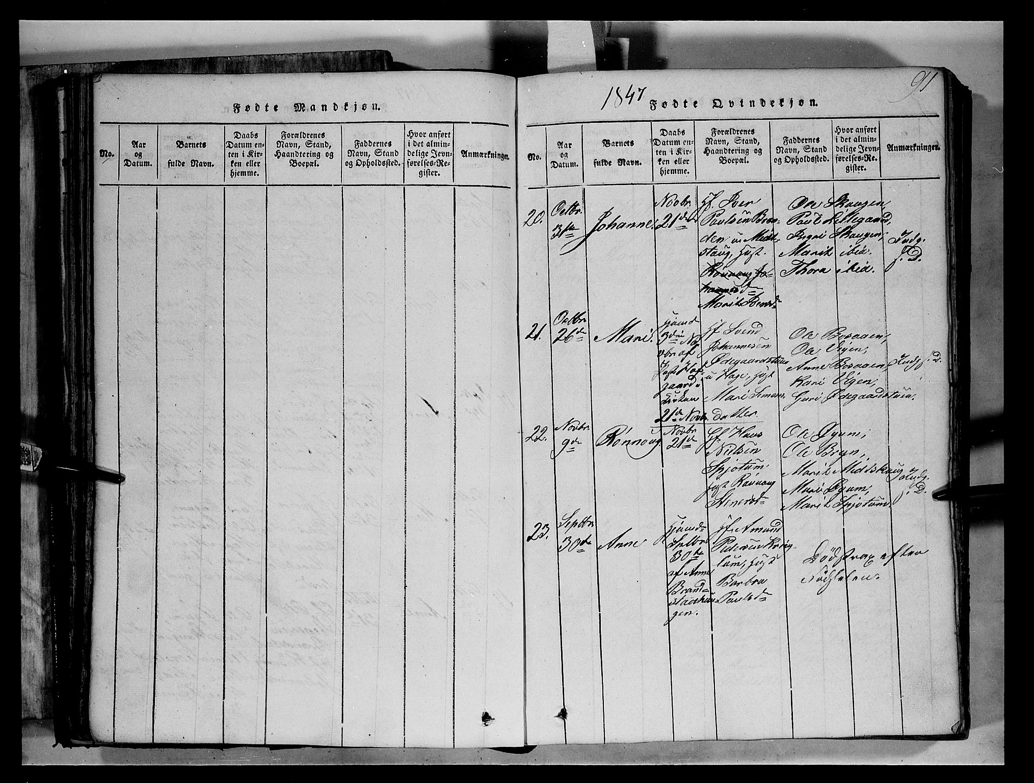 Fron prestekontor, AV/SAH-PREST-078/H/Ha/Hab/L0004: Parish register (copy) no. 4, 1816-1850, p. 91