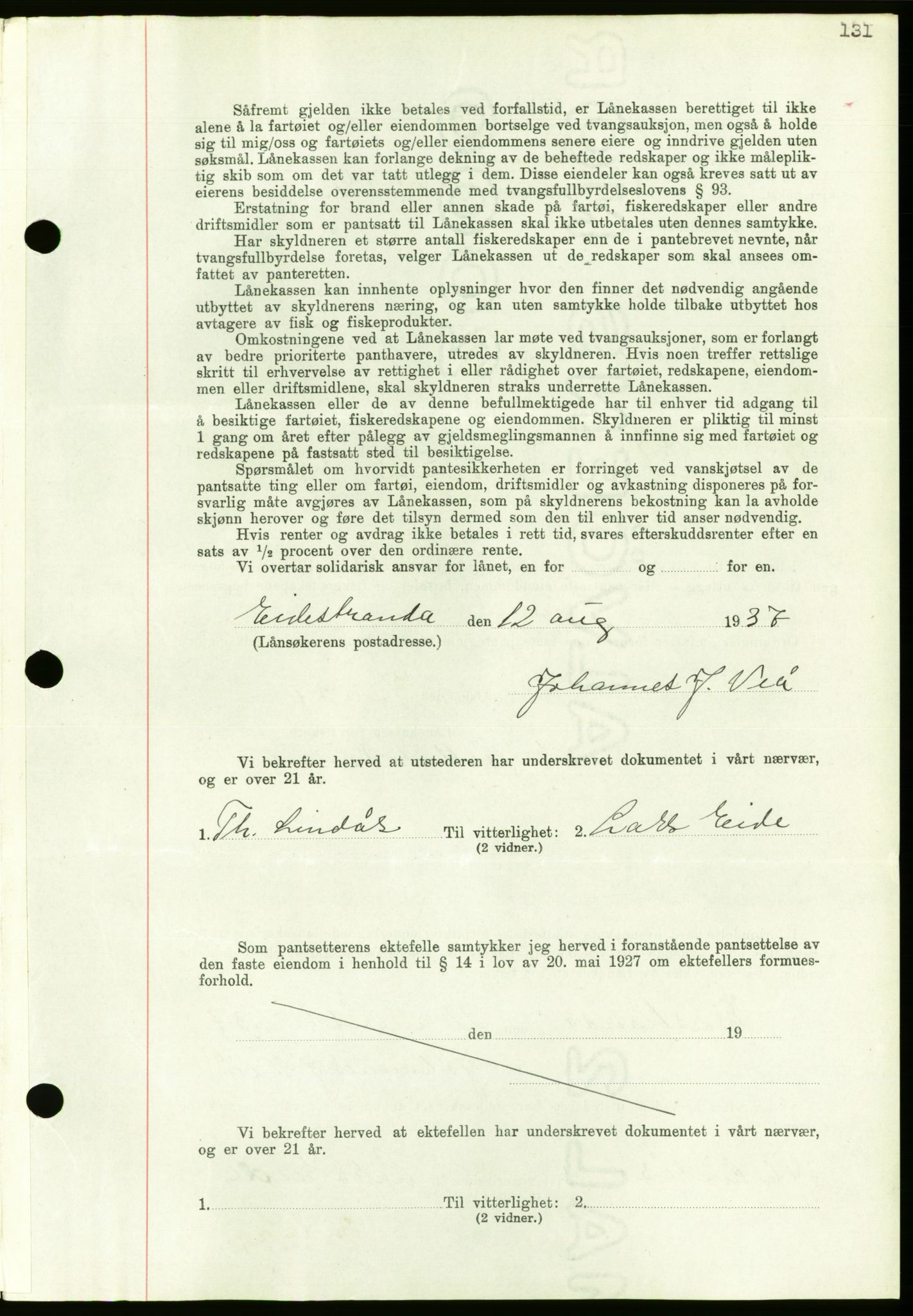 Nordmøre sorenskriveri, AV/SAT-A-4132/1/2/2Ca/L0092: Mortgage book no. B82, 1937-1938, Diary no: : 2571/1937