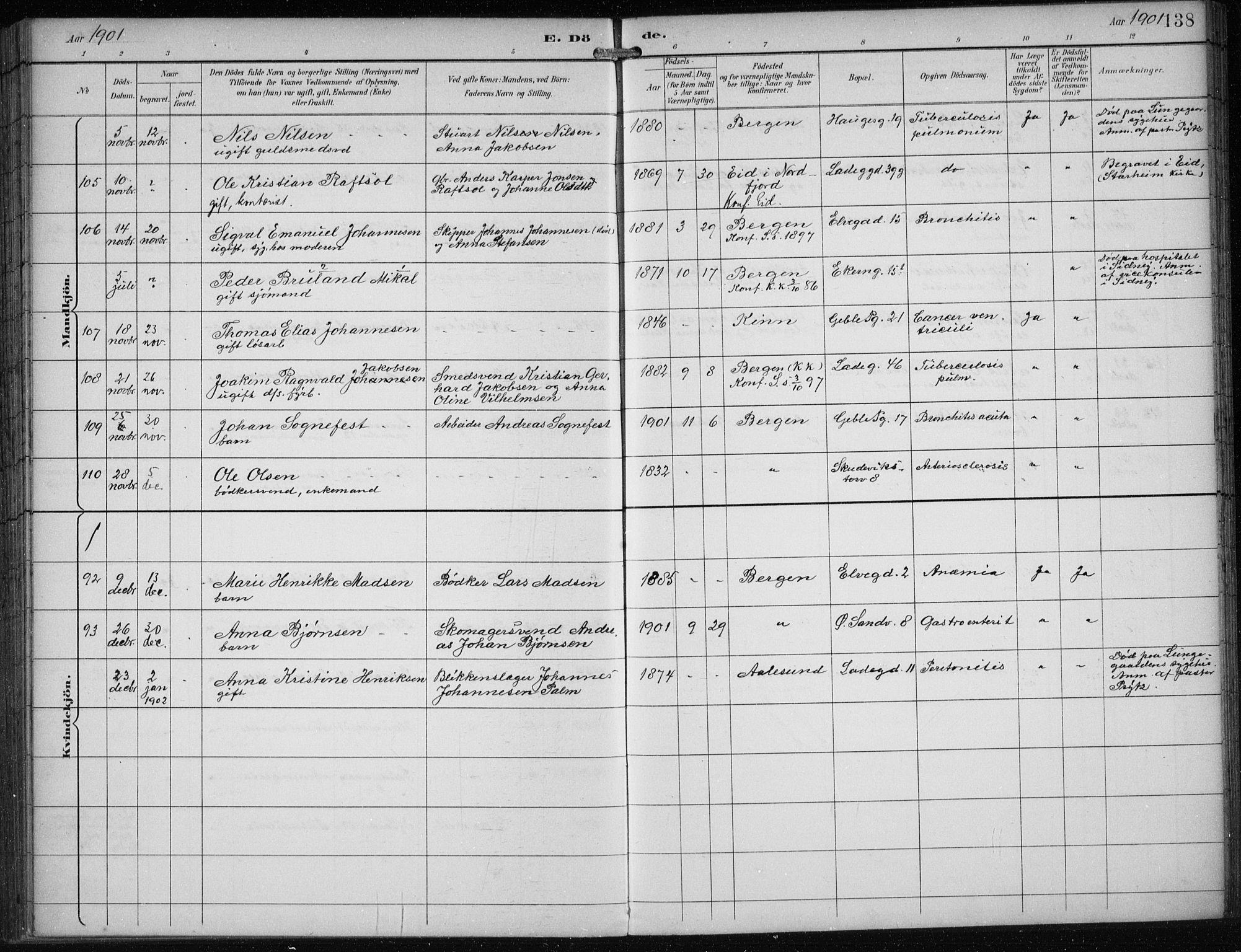 Sandviken Sokneprestembete, AV/SAB-A-77601/H/Ha/L0018: Parish register (official) no. E 1, 1893-1905, p. 138