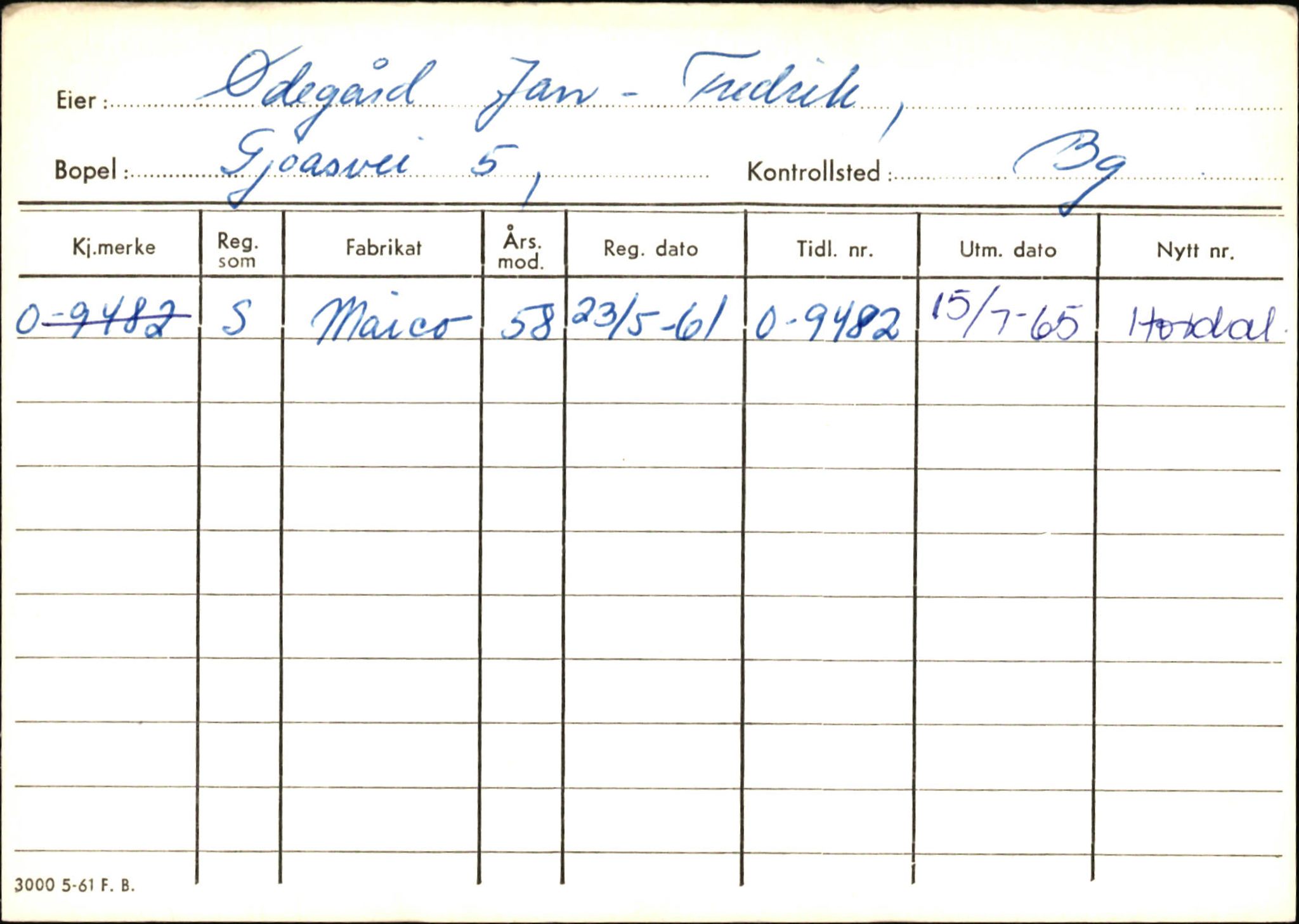 Statens vegvesen, Hordaland vegkontor, AV/SAB-A-5201/2/Hb/L0037: O-eierkort W-P, 1920-1971, p. 1040