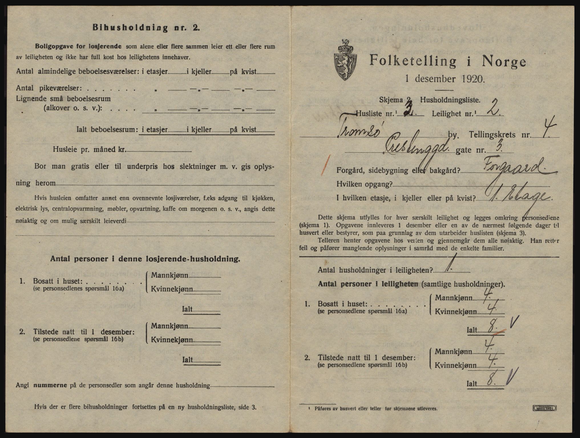 SATØ, 1920 census for Tromsø, 1920, p. 3381