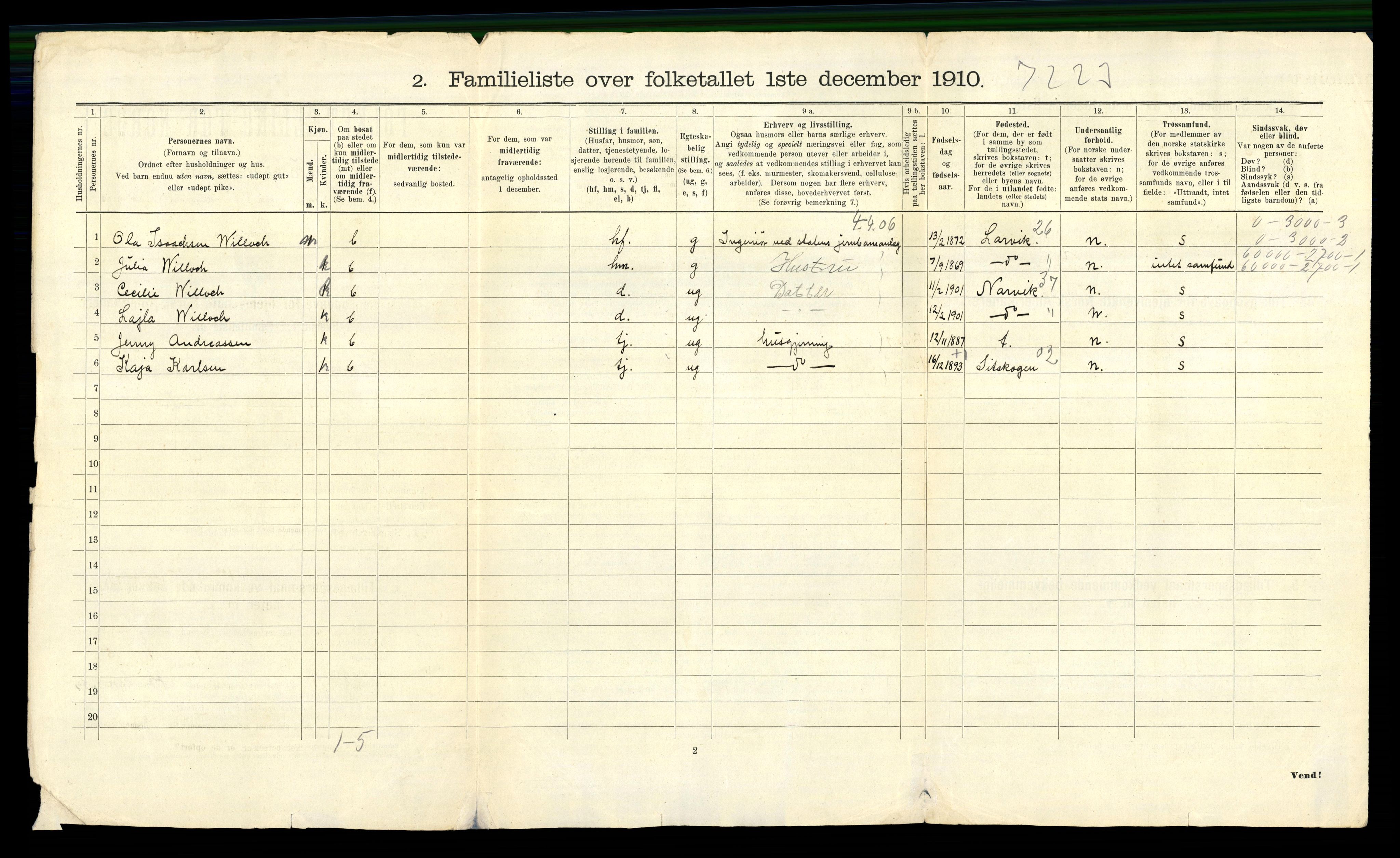 RA, 1910 census for Drammen, 1910, p. 6223