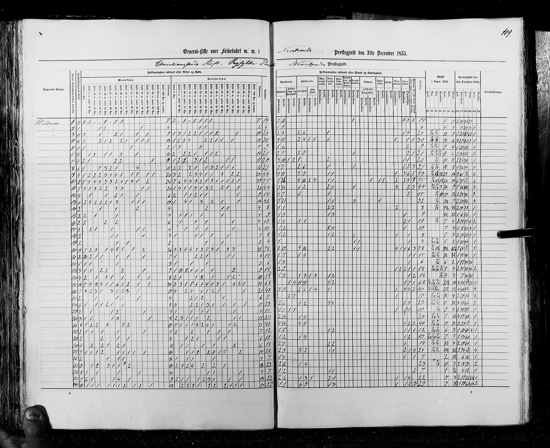 RA, Census 1855, vol. 4: Stavanger amt og Søndre Bergenhus amt, 1855, p. 109