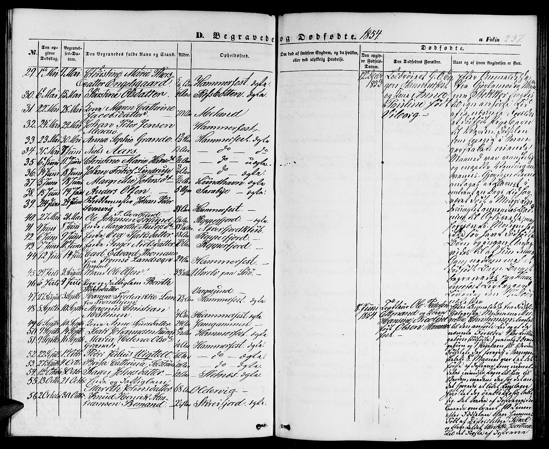 Hammerfest sokneprestkontor, AV/SATØ-S-1347/H/Hb/L0002.klokk: Parish register (copy) no. 2, 1851-1861, p. 237