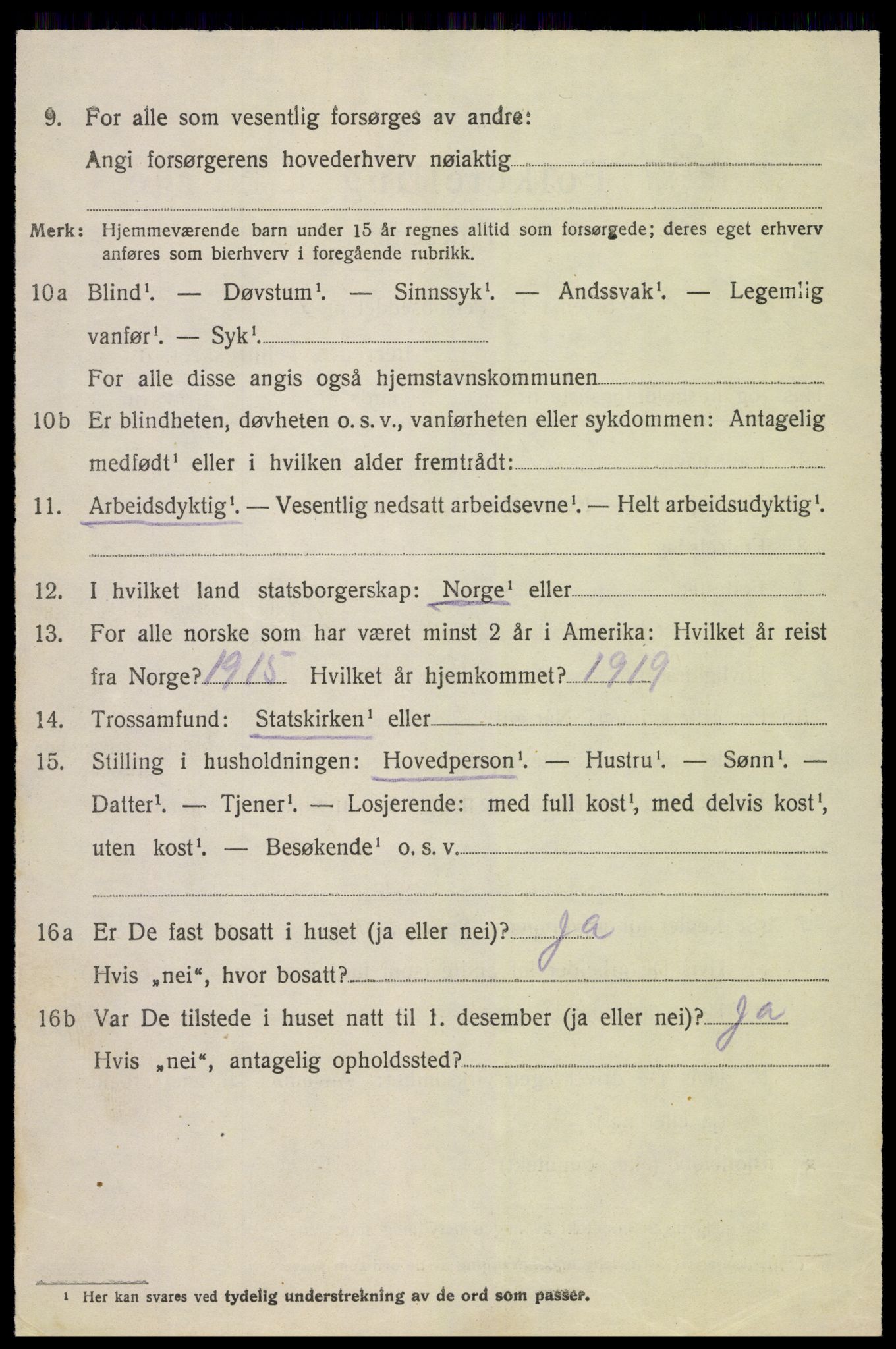 SAK, 1920 census for Fjære, 1920, p. 3256