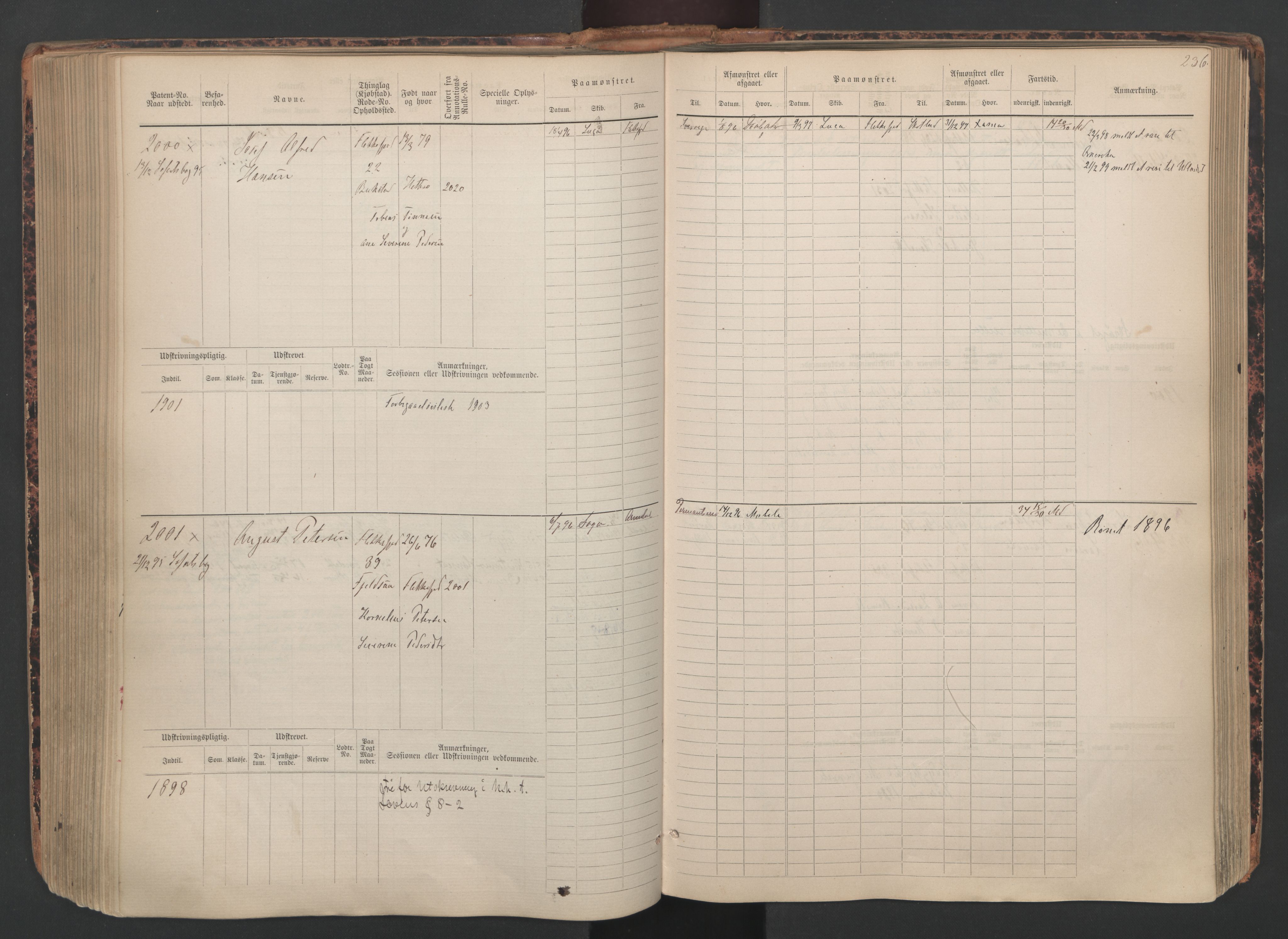 Flekkefjord mønstringskrets, SAK/2031-0018/F/Fb/L0010: Hovedrulle nr 1534-2329, Æ-7, 1884-1948, p. 238