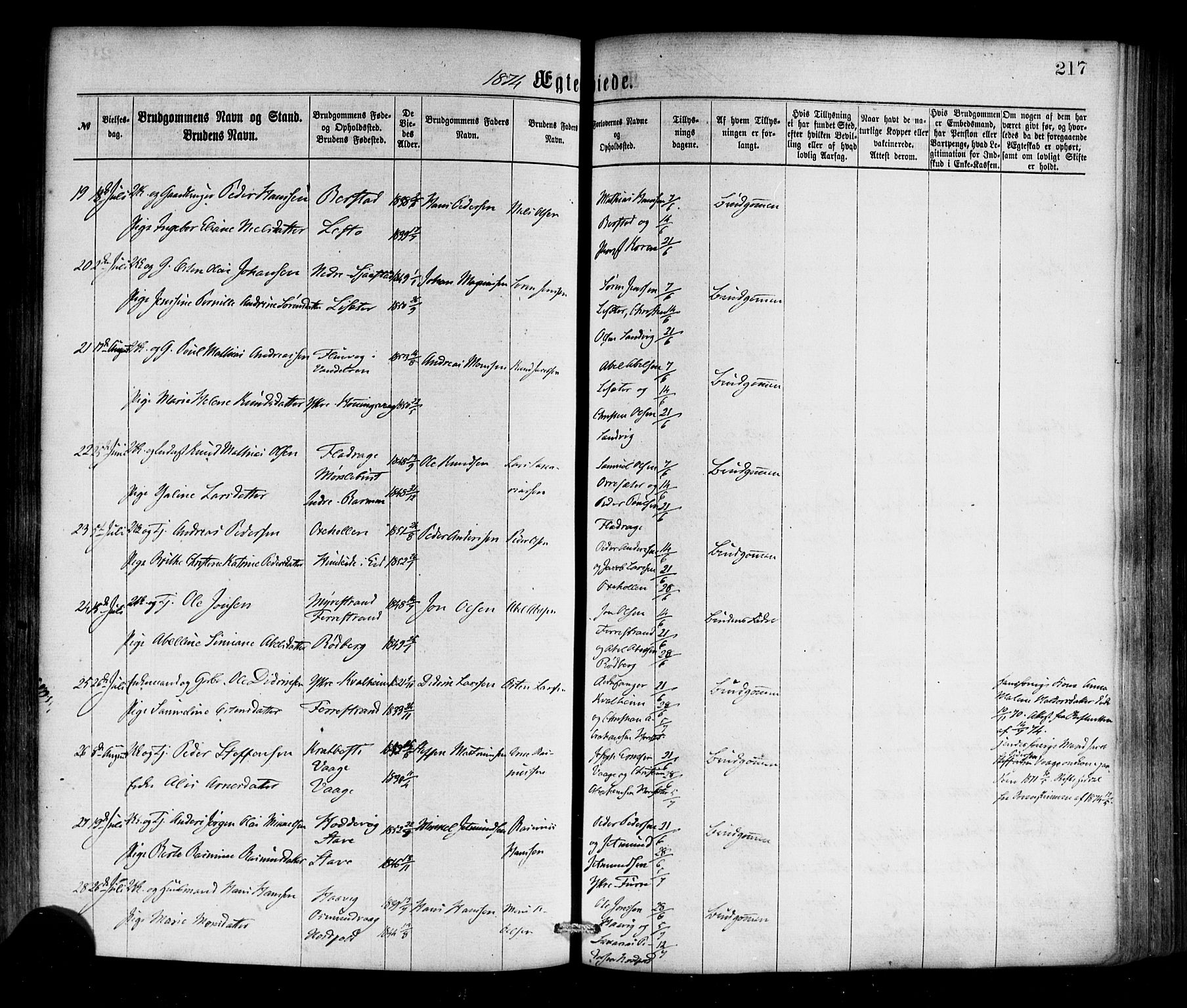 Selje sokneprestembete, AV/SAB-A-99938/H/Ha/Haa/Haaa: Parish register (official) no. A 12, 1870-1880, p. 217