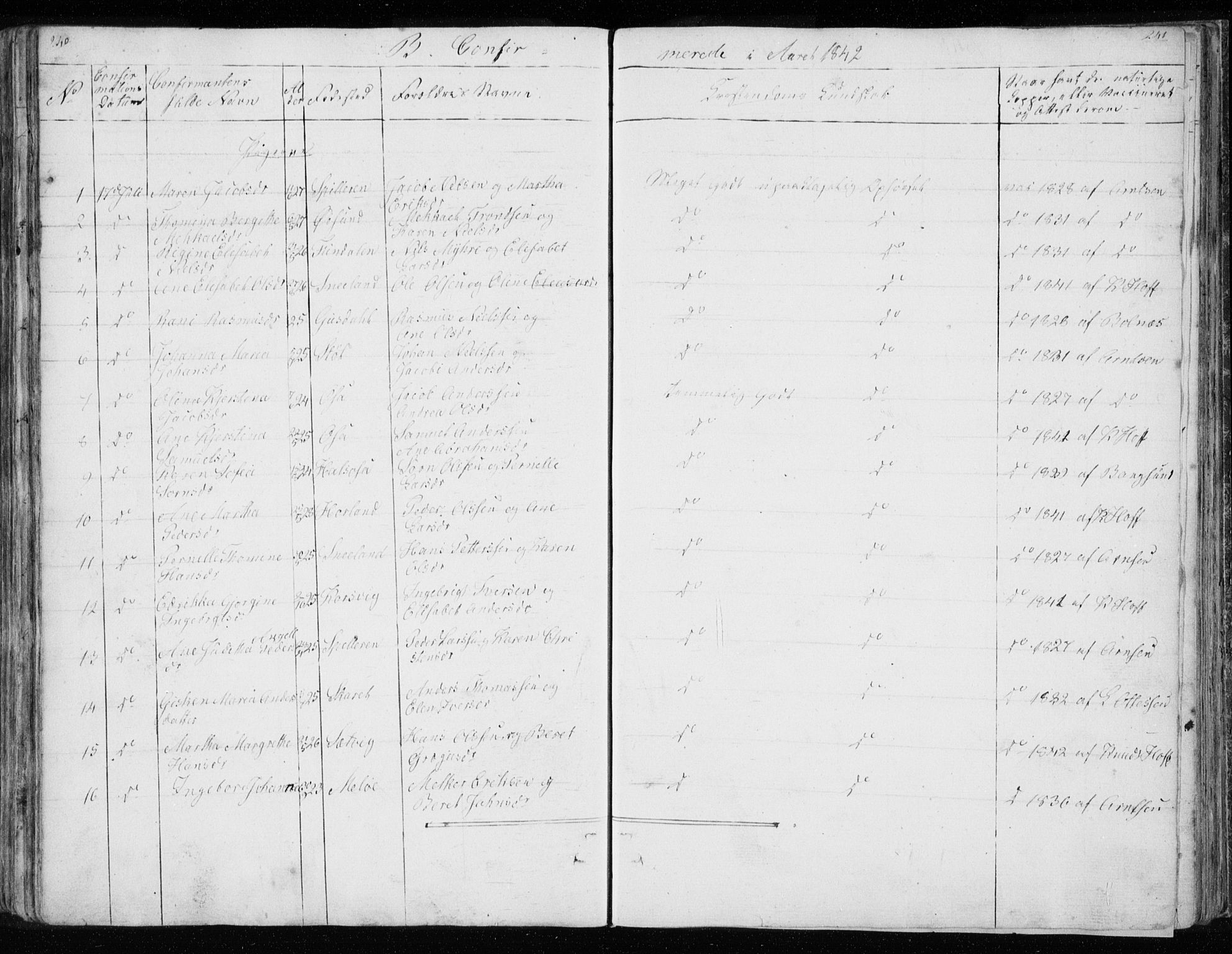 Ministerialprotokoller, klokkerbøker og fødselsregistre - Nordland, AV/SAT-A-1459/843/L0632: Parish register (copy) no. 843C01, 1833-1853, p. 240-241