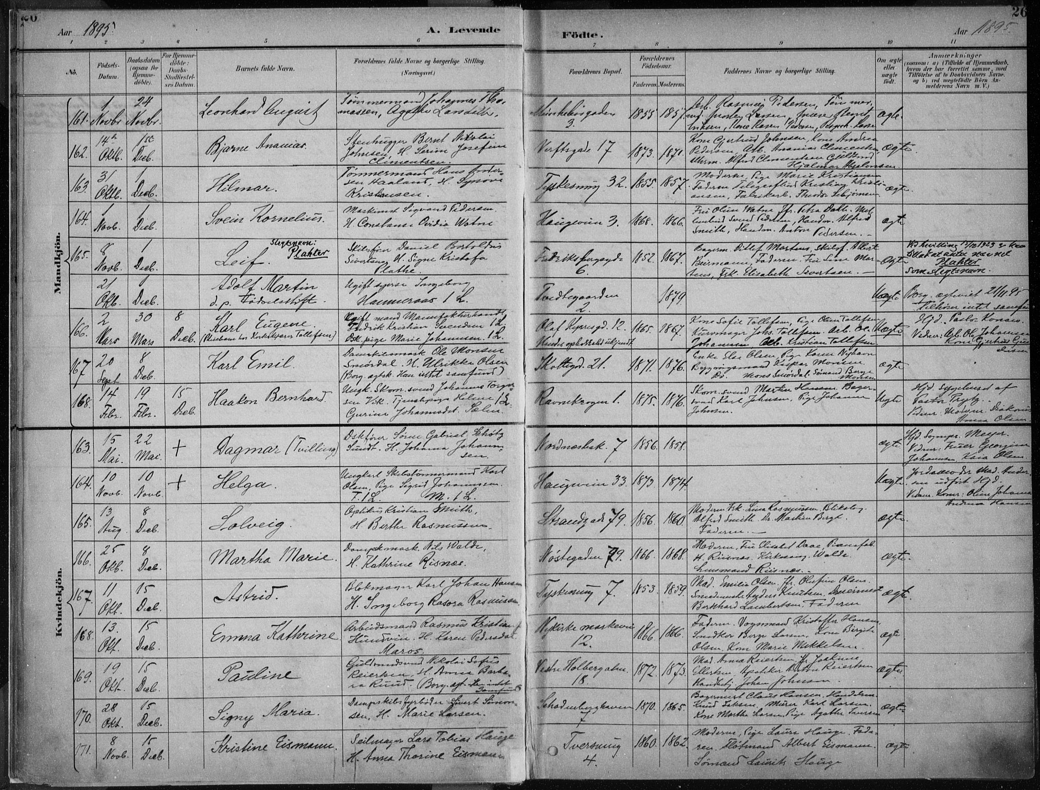 Nykirken Sokneprestembete, SAB/A-77101/H/Haa/L0018: Parish register (official) no. B 6, 1895-1903, p. 26