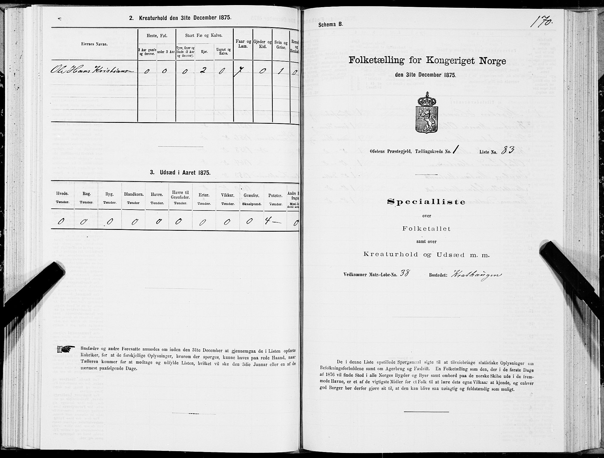 SAT, 1875 census for 1853P Ofoten, 1875, p. 1170