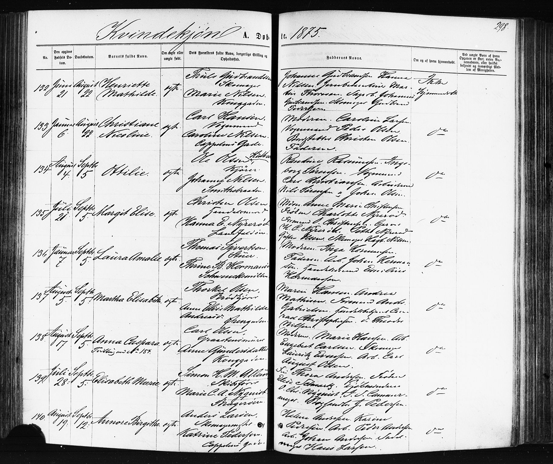 Bragernes kirkebøker, AV/SAKO-A-6/F/Fb/L0004: Parish register (official) no. II 4, 1869-1875, p. 298