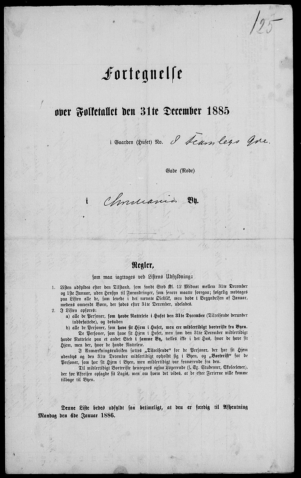 RA, 1885 census for 0301 Kristiania, 1885, p. 5042