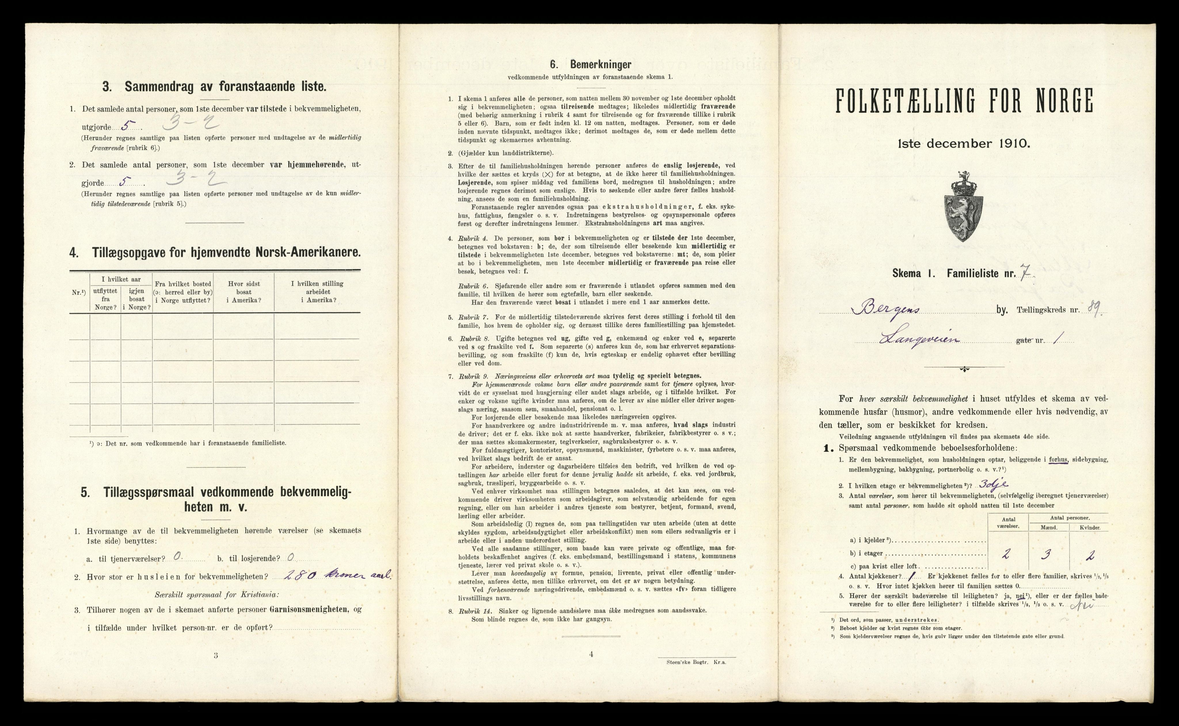 RA, 1910 census for Bergen, 1910, p. 31217