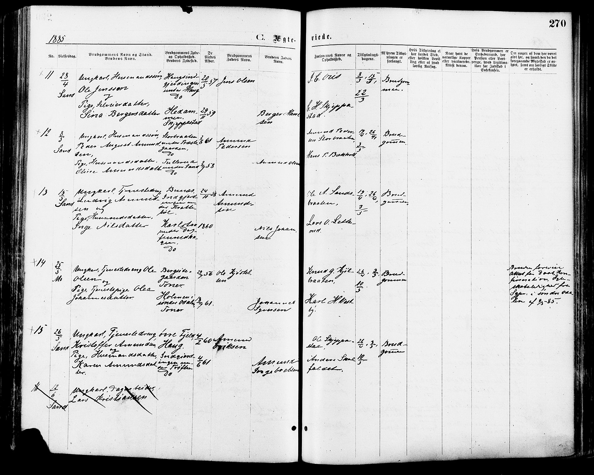 Nord-Odal prestekontor, SAH/PREST-032/H/Ha/Haa/L0005: Parish register (official) no. 5, 1874-1885, p. 270