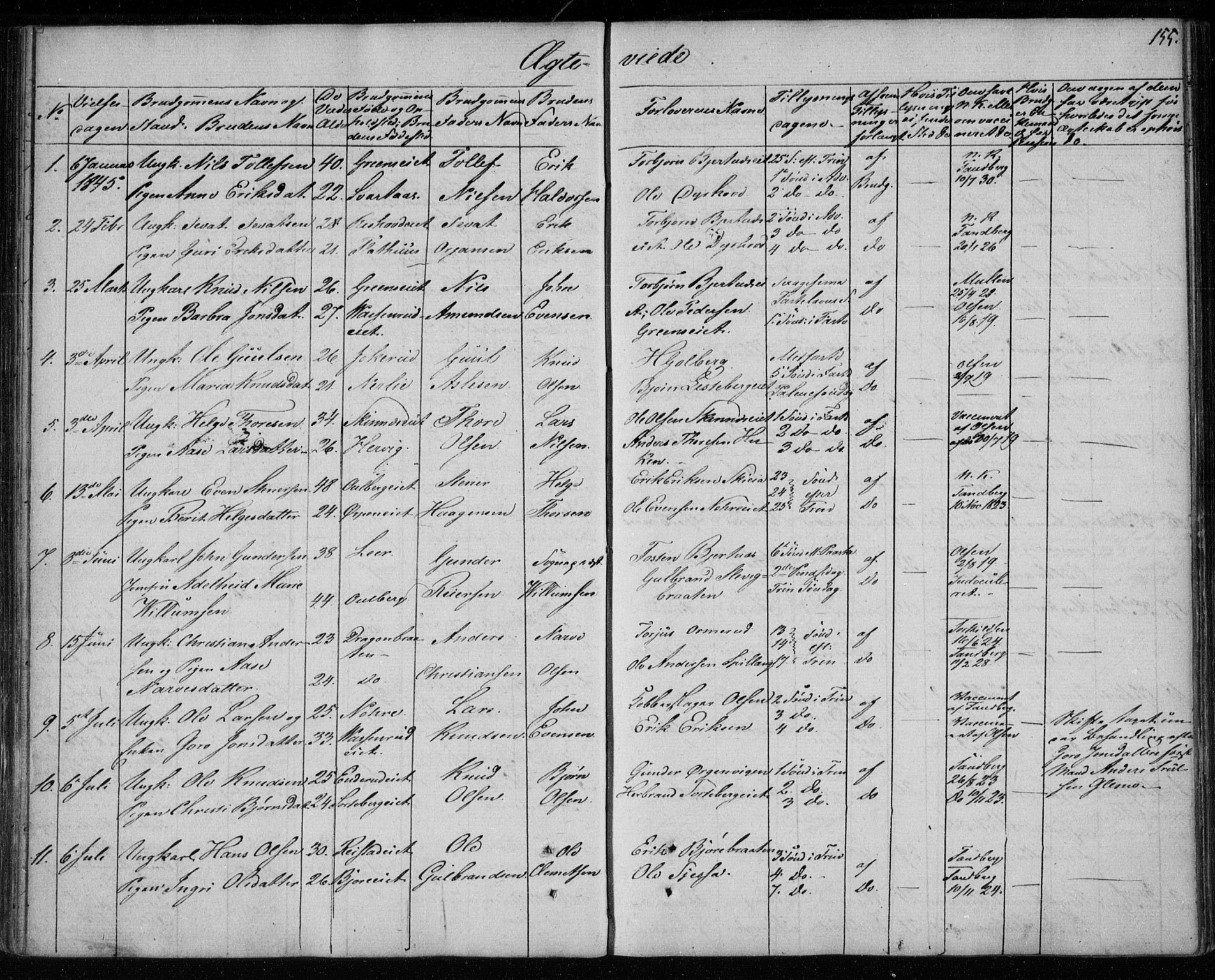 Krødsherad kirkebøker, AV/SAKO-A-19/F/Fa/L0002: Parish register (official) no. 2, 1829-1851, p. 155