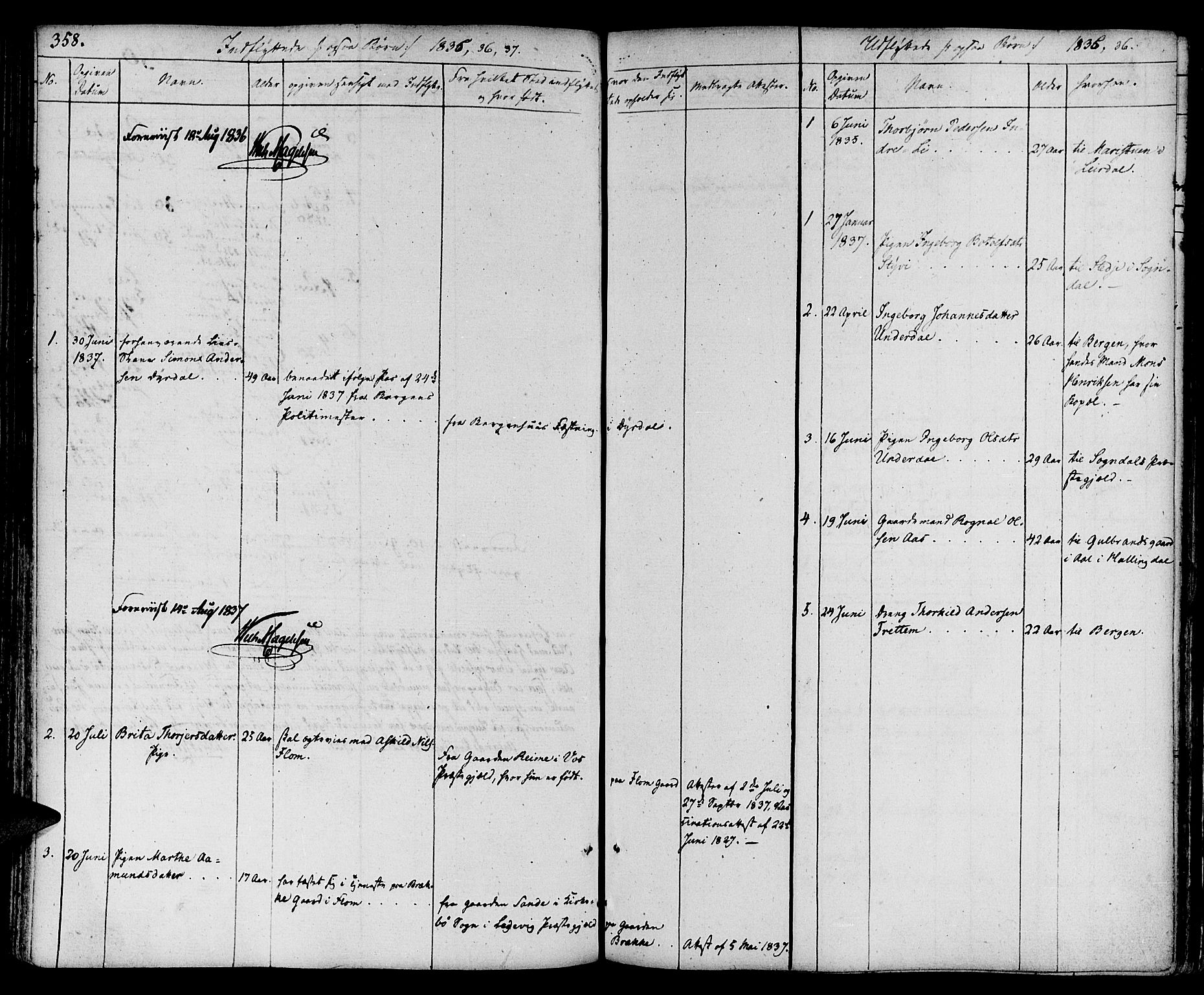 Aurland sokneprestembete, SAB/A-99937/H/Ha/Haa/L0006: Parish register (official) no. A 6, 1821-1859, p. 358