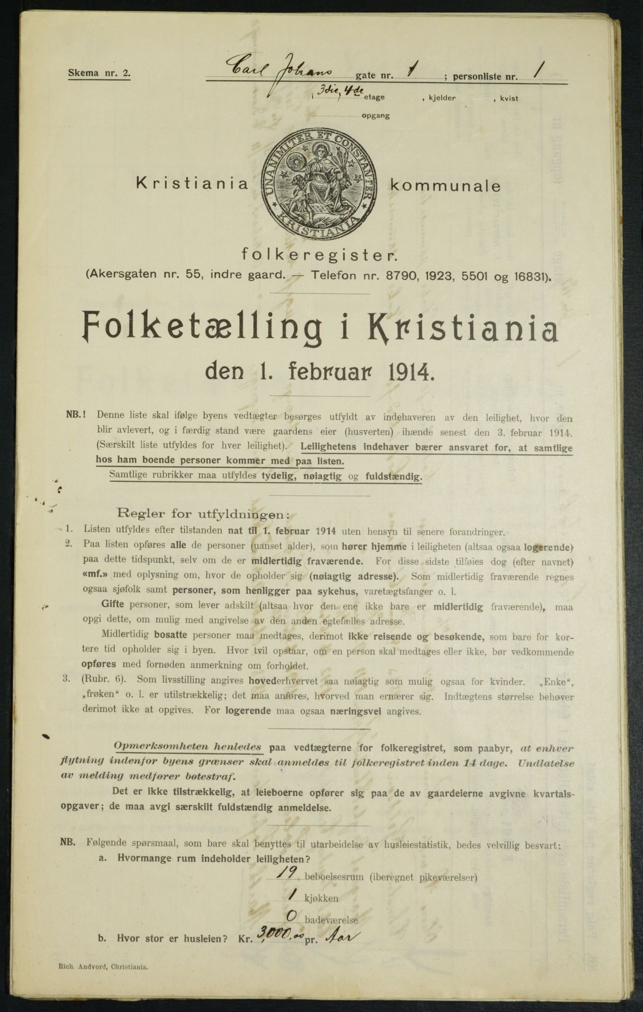 OBA, Municipal Census 1914 for Kristiania, 1914, p. 48650