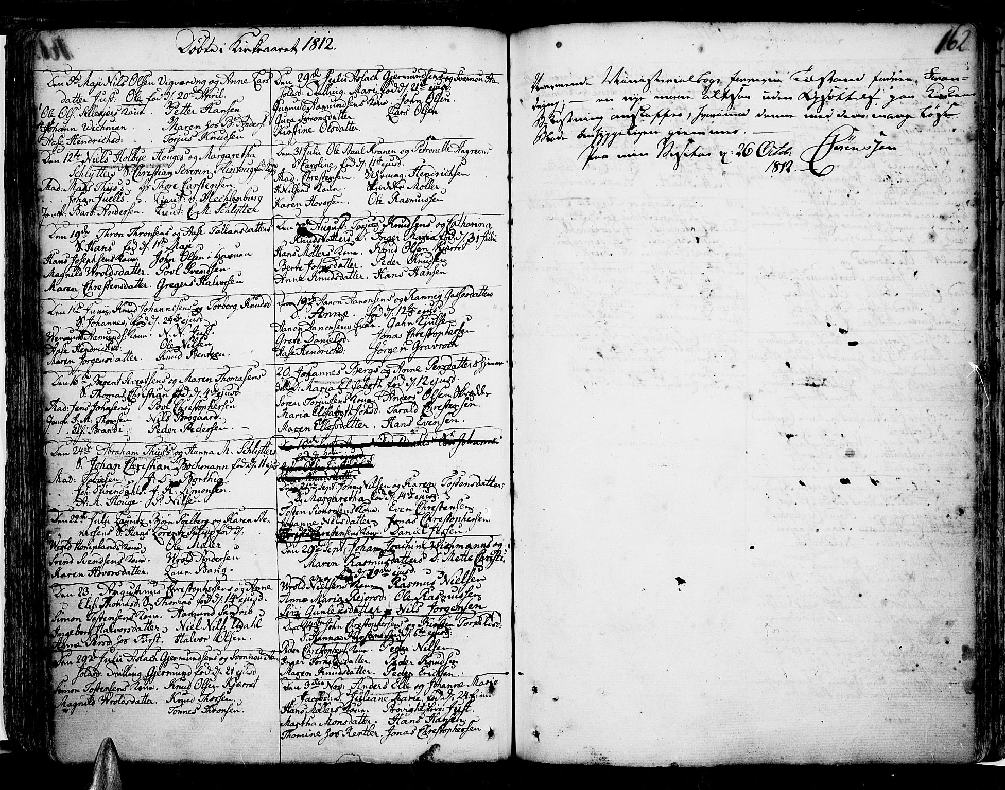 Risør sokneprestkontor, SAK/1111-0035/F/Fb/L0002: Parish register (copy) no. B 2, 1747-1812, p. 162