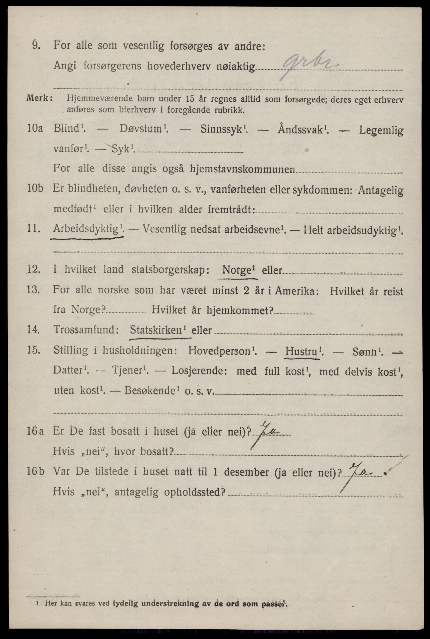 SAKO, 1920 census for Fyresdal, 1920, p. 4276