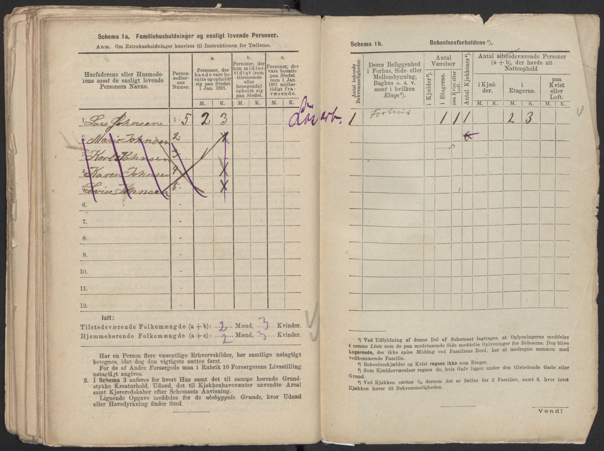 RA, 1891 Census for 1301 Bergen, 1891, p. 8854